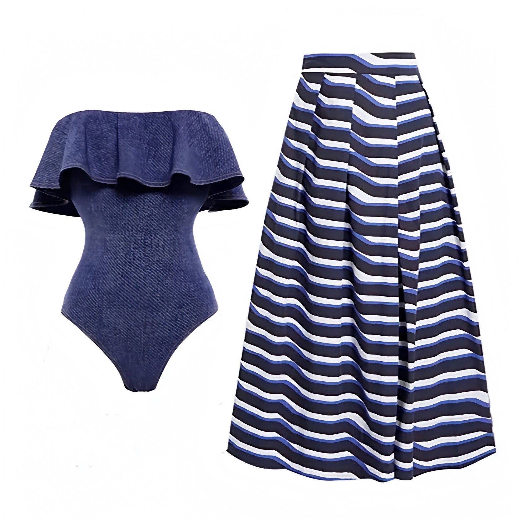 navy-blue-knit-textured-slim-fit-bodycon-ruffle-trim-bandeau-strapless-sleeveless-wireless-push-up-cheeky-thong-modest-one-piece-swimsuit-swimwear-bathing-suit-with-midi-long-maxi-striped-seersucker-cover-skirt-women-ladies-teens-tweens-chic-trendy-spring-2024-summer-elegant-classic-classy-feminine-preppy-style-european-greece-vacation-coastal-granddaughter-grandmillennial-mamma-mia-beach-wear-revolve-frankies-bikinis-blackbough-grey-bandit-dupe