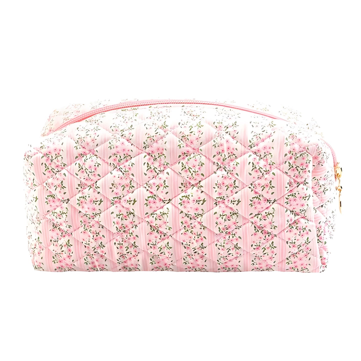 Light Pink Tiny Roses Print Makeup Bag