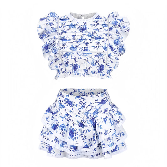 floral-print-dark-blue-white-flower-patterned-lace-embroidered-layered-ruffle-trim-slim-fit-bodycon-round-neckline-short-puff-sleeve-top-blouse-and-mid-high-rise-mini-skirt-two-piece-set-dress-women-ladies-chic-trendy-spring-2024-summer-elegant-casual-classy-semi-formal-feminine-prom-gala-preppy-style-wedding-guest-debutante-party-coastal-granddaughter-beach-wear-sundress-altard-state-revolve-loveshackfancy-dupe
