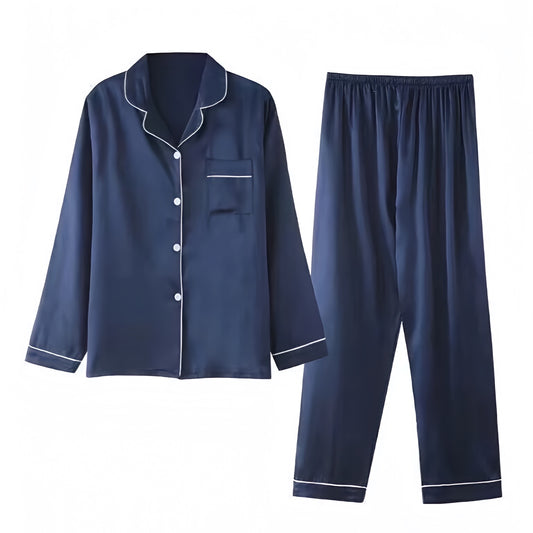 navy-blue-and-white-lined-contrast-satin-silk-linen-cotton-pajama-set-long-sleeve-button-down-v-neck-top-shirt-bottoms-pants-mid-low-rise-lounge-wear-pjs-light-weight-soft-comfy-cozy-women-ladies-chic-trendy-spring-2024-summer-elegant-classy-feminine-european-preppy-style-coastal-granddaughter-eber-jey-dupe-victorias-secret