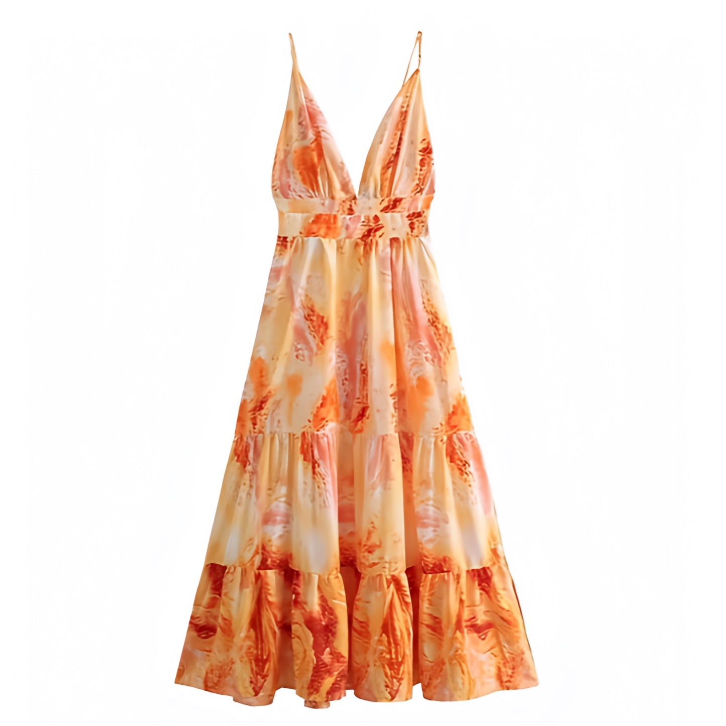 orange-yellow-red-multi-color-patterned-tie-dye-print-slim-fit-bodycon-v-neck-sleeveless-spaghetti-strap-backless-open-back-tiered-linen-flowy-ruffled-boho-midi-long-maxi-dress-gown-women-ladies-chic-trendy-spring-2024-summer-elegant-casual-semi-formal-feminine-prom-cocktail-party-preppy-style-beach-wear-tropical-vacation-sundress-zara-urban-outfitters-pacsun-revolve-whitefox