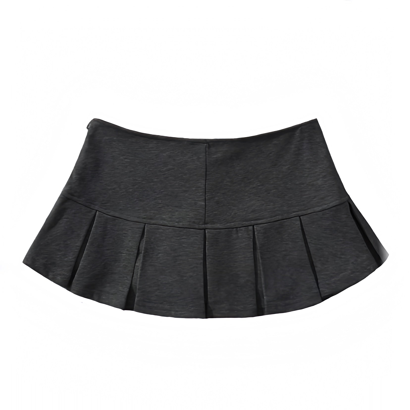 Women s Dark Grey Pleated Low Rise Slim Fit Mini Micro Skirt Skort DAZEY HILL