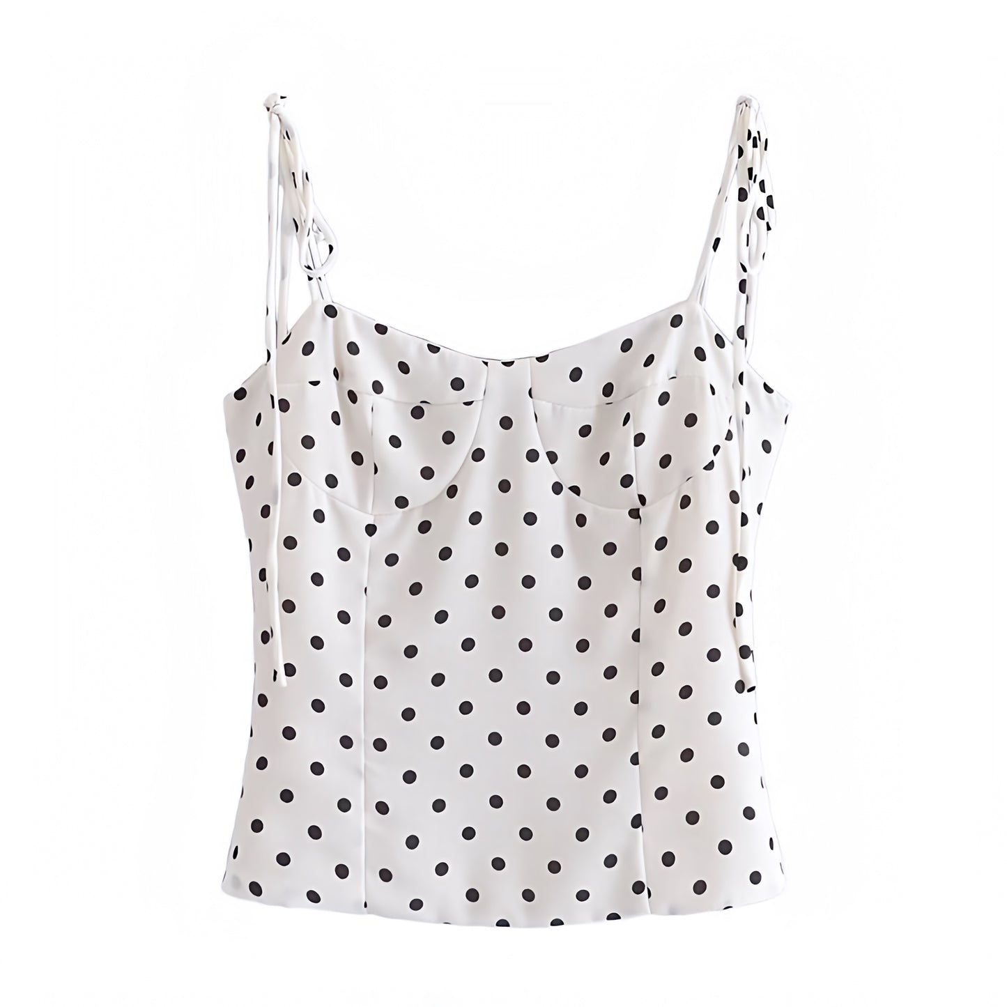 black-and-white-polka-dot-print-patterned-contrast-slim-fit-corset-bustier-bodycon-round-neck-spaghetti-strap-sleeveless-backless-open-back-camisole-crop-tank-top-blouse-spring-2024-summer-chic-trendy-women-ladies-elegant-casual-classy-feminine-semi-formal-preppy-style-european-beach-wear-zara-revolve-princess-polly-altard-state-edikted-urban-outfitters-brandy-melville