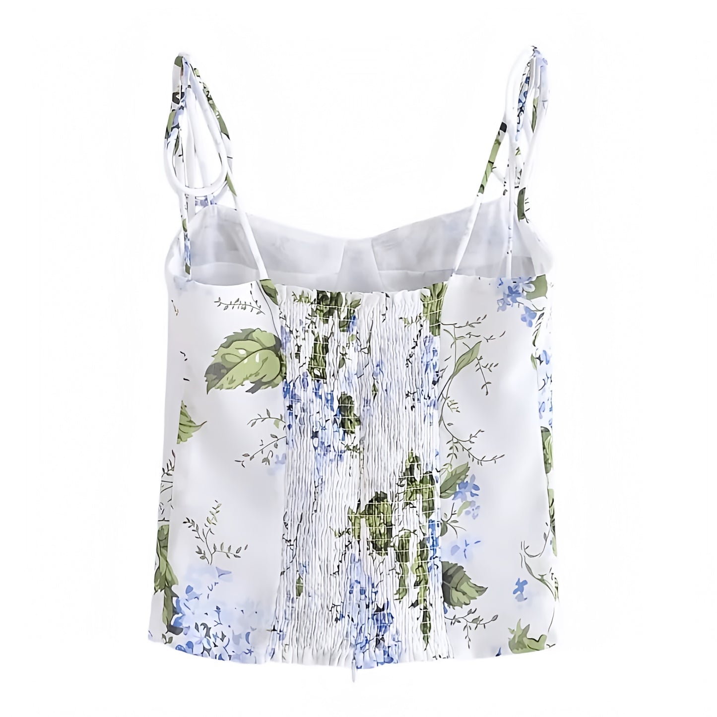 floral-print-light-blue-and-white-multi-color-flower-patterned-slim-fit-corset-bustier-bodycon-round-neck-spaghetti-strap-sleeveless-backless-open-back-camisole-crop-tank-top-blouse-women-ladies-chic-trendy-spring-2024-summer-elegant-casual-classy-feminine-semi-formal-preppy-style-coastal-granddaughter-hamptons-zara-revolve-loveshackfancy-altard-state-urban-outfitters-reformation-prettylittlething-princess-polly