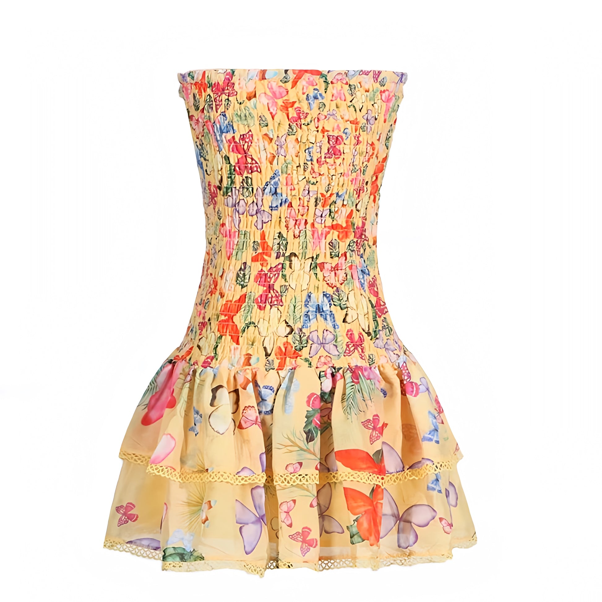 floral-print-yellow-rainbow-red-blue-pink-green-multi-color-butterfly-patterned-slim-bodycon-embroidered-layered-ruffle-trim-smocked-shirred-bodice-drop-waist-fit-and-flare-sweetheart-neckline-strapless-bandeau-sleeveless-spaghetti-strap-halter-tiered-flowy-boho-bohemian-short-mini-dress-couture-women-ladies-teens-tweens-chic-trendy-spring-2024-summer-elegant-semi-formal-casual-feminine-preppy-style-prom-homecoming-party-tropical-european-sundress-charo-ruiz-zimmerman-altard-state-loveshackfancy-dupe