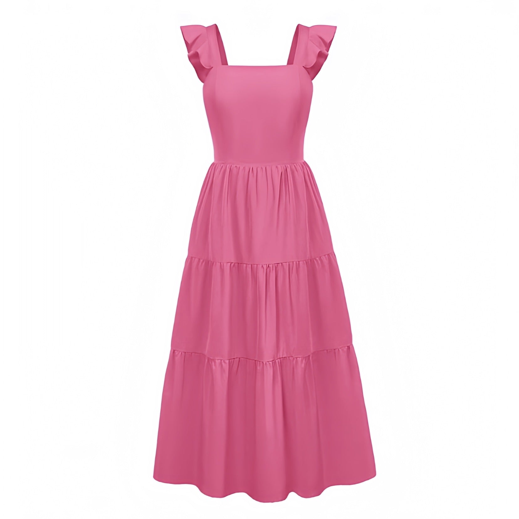 hot-pink-layered-ruffle-trim-short-sleeve-bodycon-square-neck-drop-waist-tiered-flowy-linen-midi-long-maxi-dress-ball-gown-women-ladies-chic-trendy-spring-2024-summer-elegant-semi-formal-casual-feminine-preppy-style-prom-party-debutante-beach-vacation-sundress-altard-state-hill-house-revolve