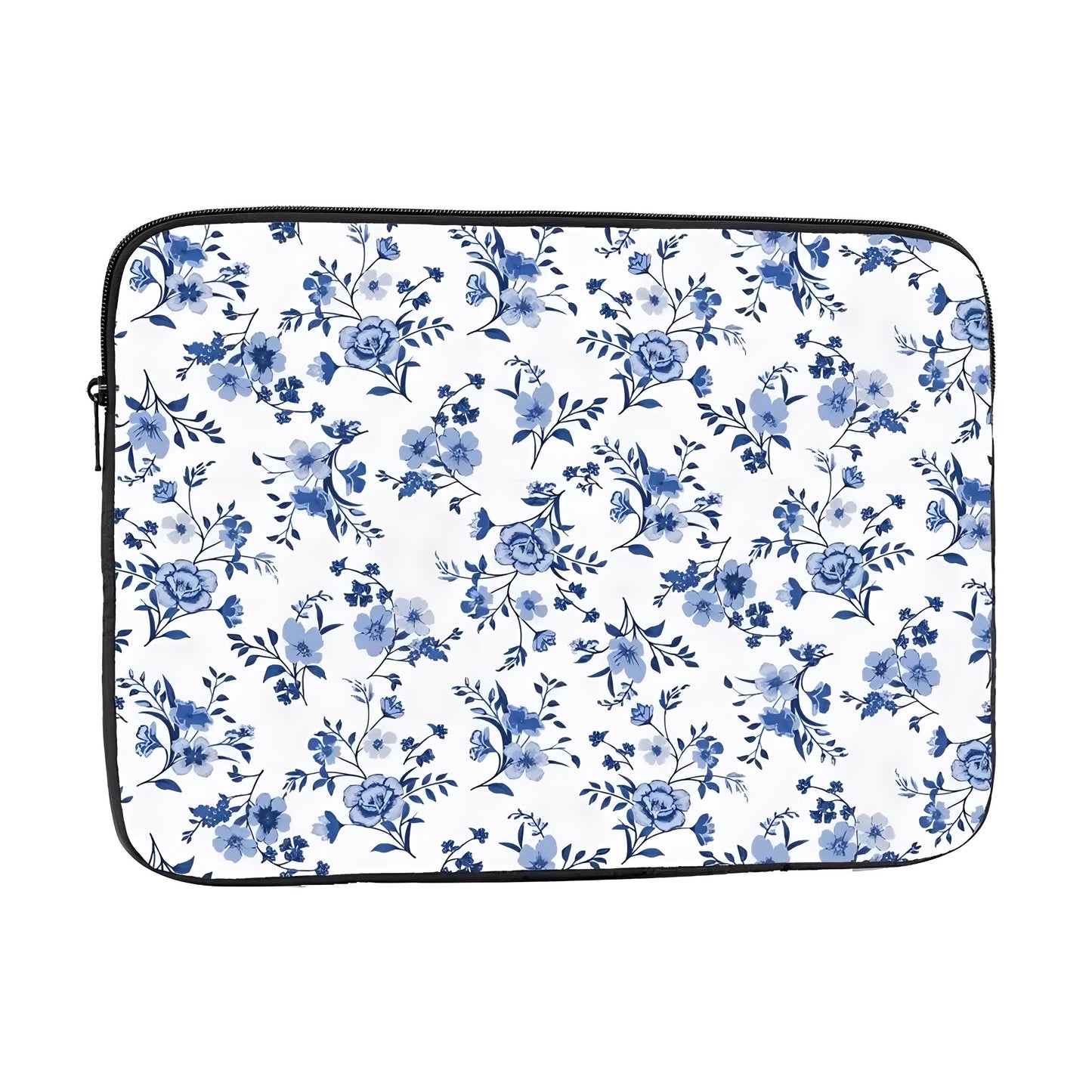 Blue Floral Print Makeup Bag
