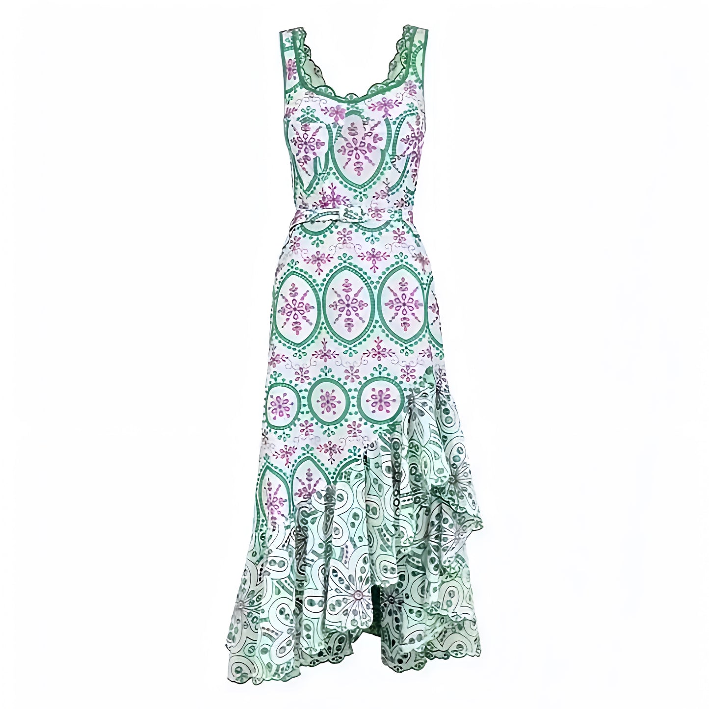 green-purple-white-multi-color-eyelet-embroidered-floral-patterned-layered-ruffle-trim-bodycon-drop-waist-high-low-short-sleeve-spaghetti-strap-square-neck-sleeveless-flowy-midi-long-maxi-dress-ball-gown-women-ladies-chic-trendy-spring-2024-summer-elegant-semi-formal-casual-preppy-style-prom-party-couture-european-tropical-beach-vacation-sundress-charo-ruiz-altard-state-zimmerman-revolve-dupe