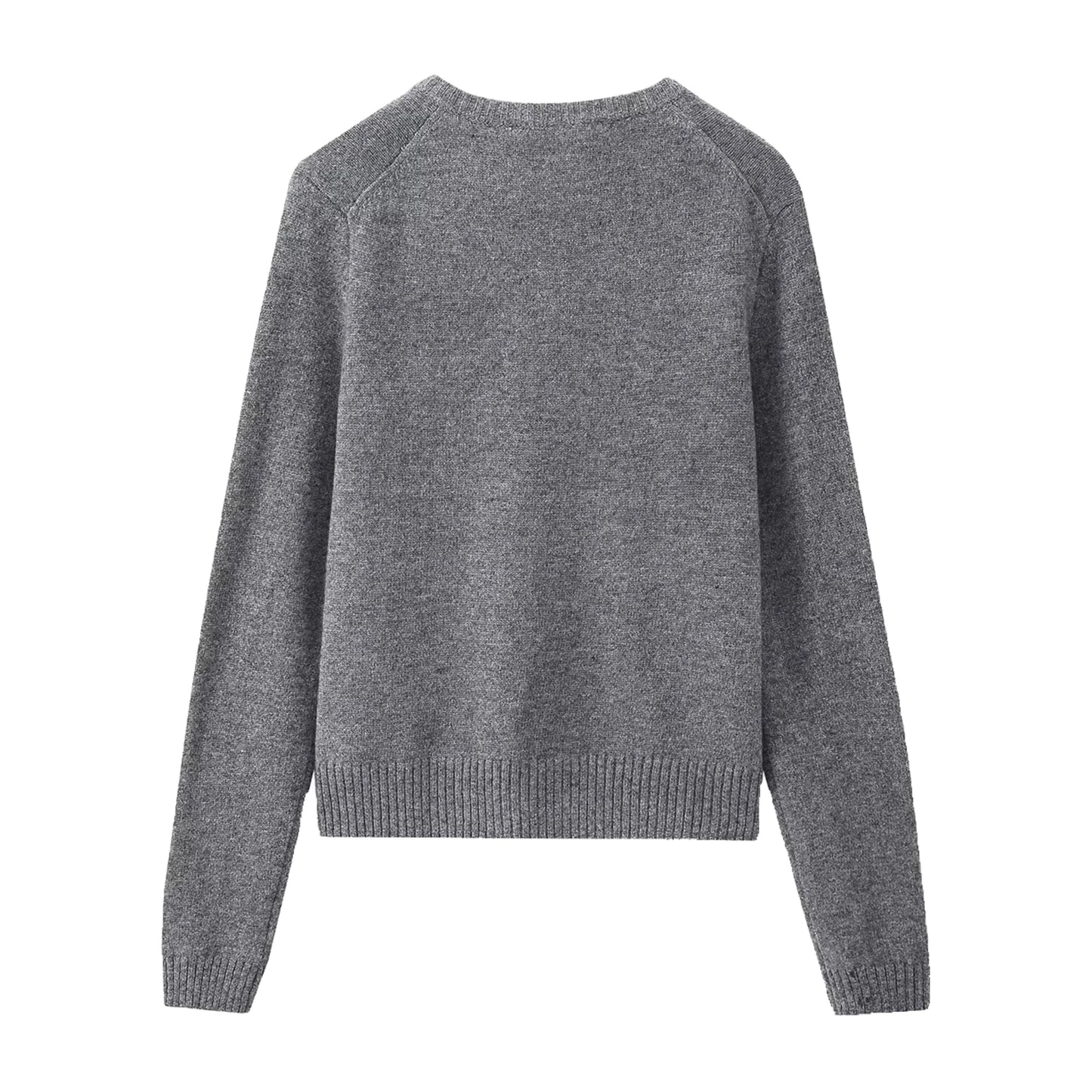 Dark Gray Knit Cardigan Sweater