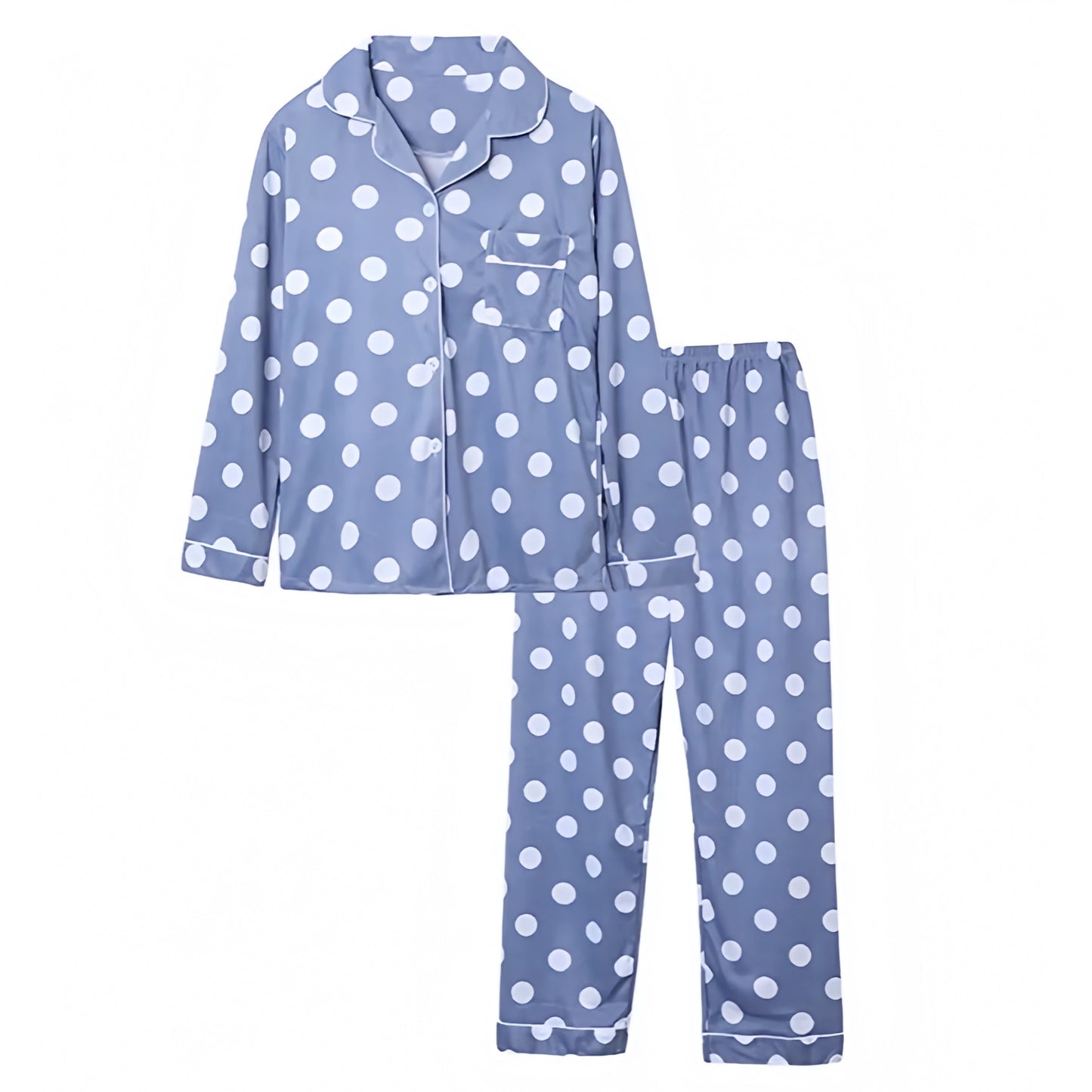 dark-blue-and-white-polka-dot-patterned-cotton-linen-v-neck-button-down-long-sleeve-shirt-top-mid-low-rise-pants-bottoms-pajama-two-piece-set-pjs-cozy-comfy-lounge-wear-women-ladies-chic-trendy-spring-2024-summer-preppy-style-casual-feminine-coastal-granddaughter-classy-elegant-eber-jey-roller-rabbit-dupe