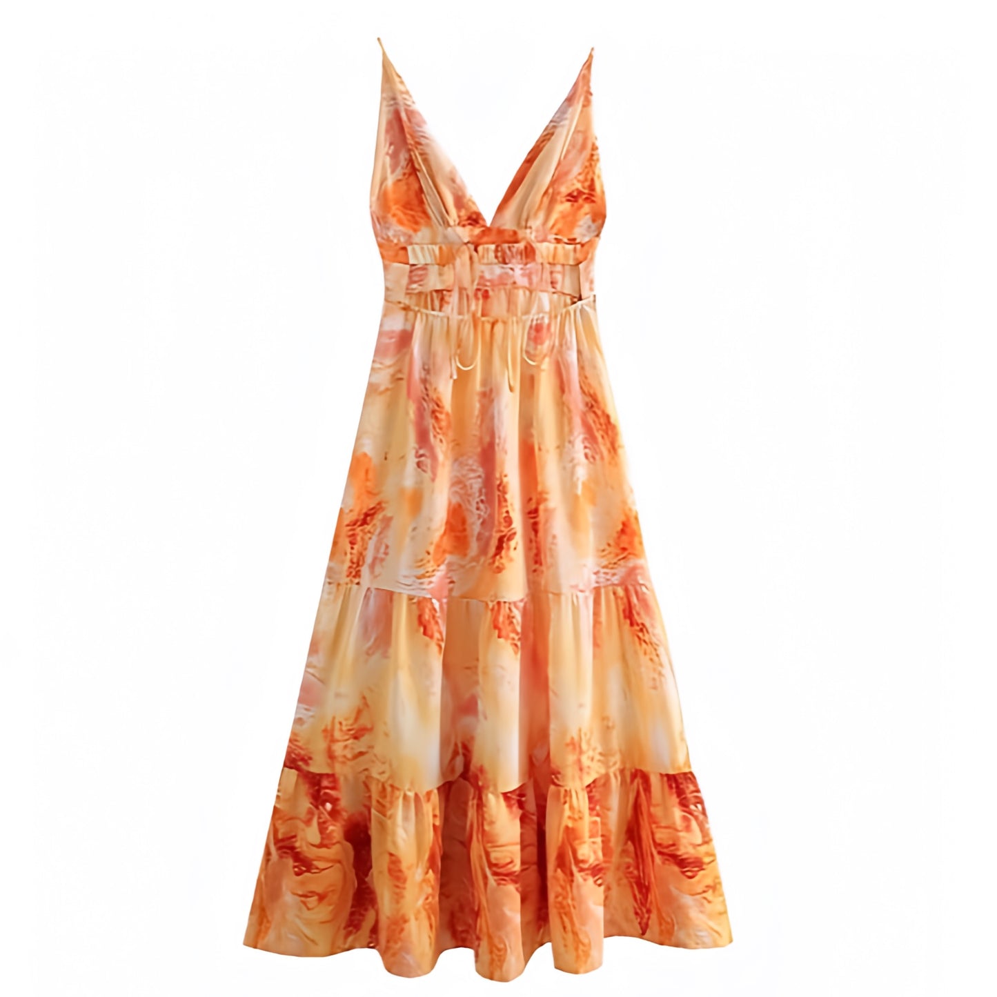 orange-yellow-red-multi-color-patterned-tie-dye-print-slim-fit-bodycon-v-neck-sleeveless-spaghetti-strap-backless-open-back-tiered-linen-flowy-ruffled-boho-midi-long-maxi-dress-gown-women-ladies-chic-trendy-spring-2024-summer-elegant-casual-semi-formal-feminine-prom-cocktail-party-preppy-style-beach-wear-tropical-vacation-sundress-zara-urban-outfitters-pacsun-revolve-whitefox