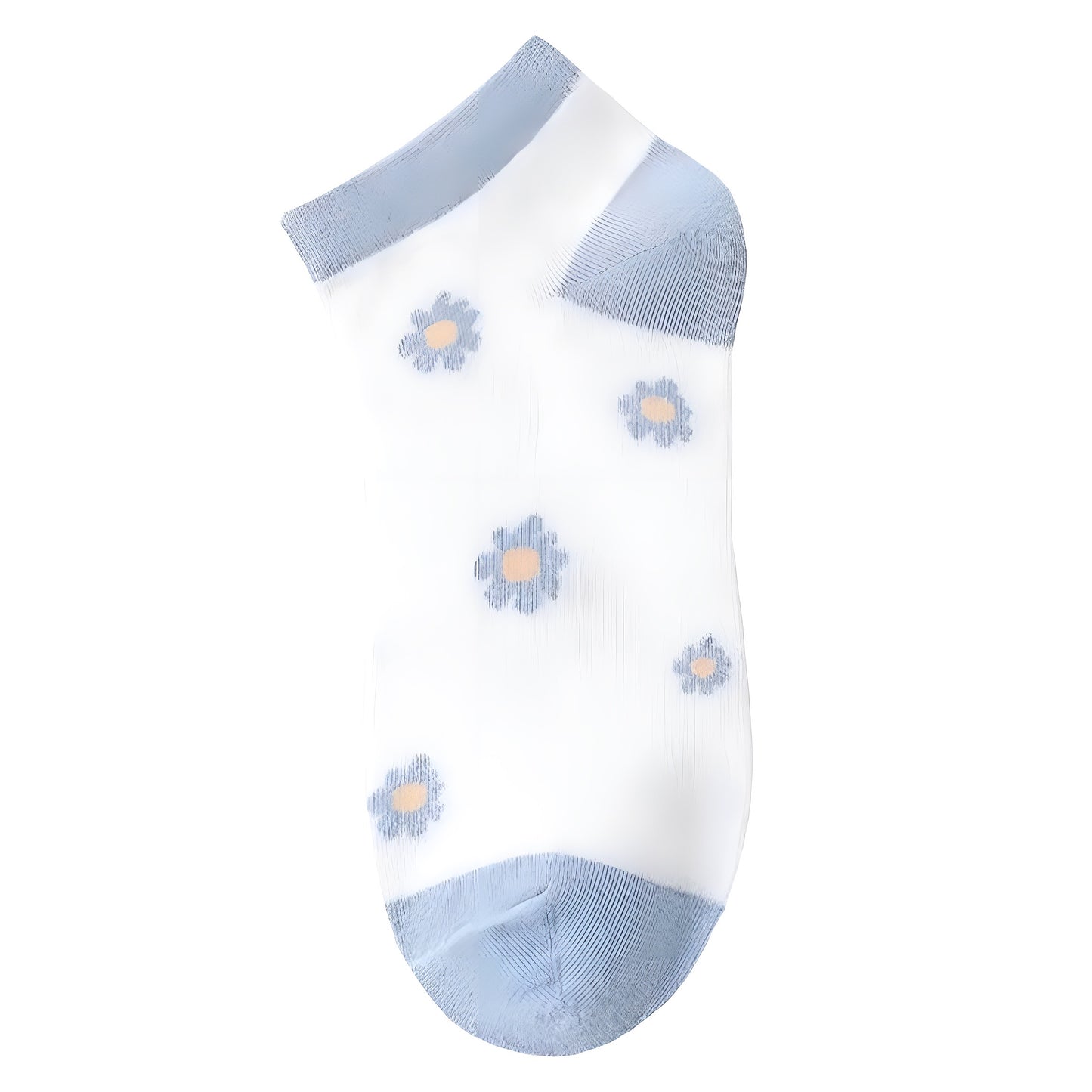 Light Blue Daisy Cotton Ankle Socks
