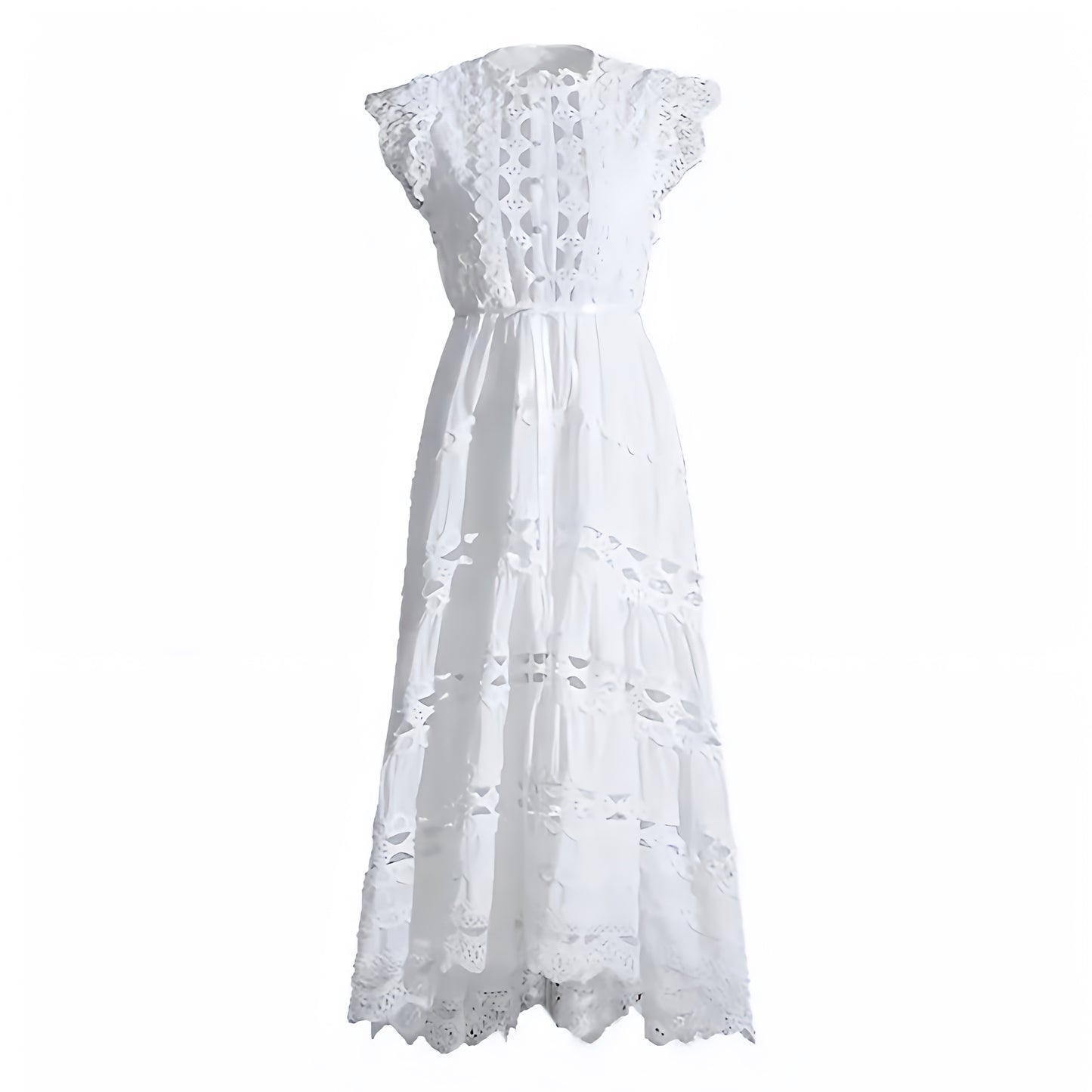 white-ivory-eyelet-embroidered-broderie-patterned-cut-out-lace-ruffle-trim-short-sleeve-bodycon-slim-fitted-drop-waist-fit-and-flare-round-neck-flowy-boho-linen-midi-long-maxi-dress-gown-couture-women-ladies-chic-trendy-spring-2024-summer-elegant-semi-formal-casual-classy-feminine-prom-preppy-style-european-beach-wear-vacation-sundress-zara-revolve-altard-state-zimmerman-loveshackfancy-dupe
