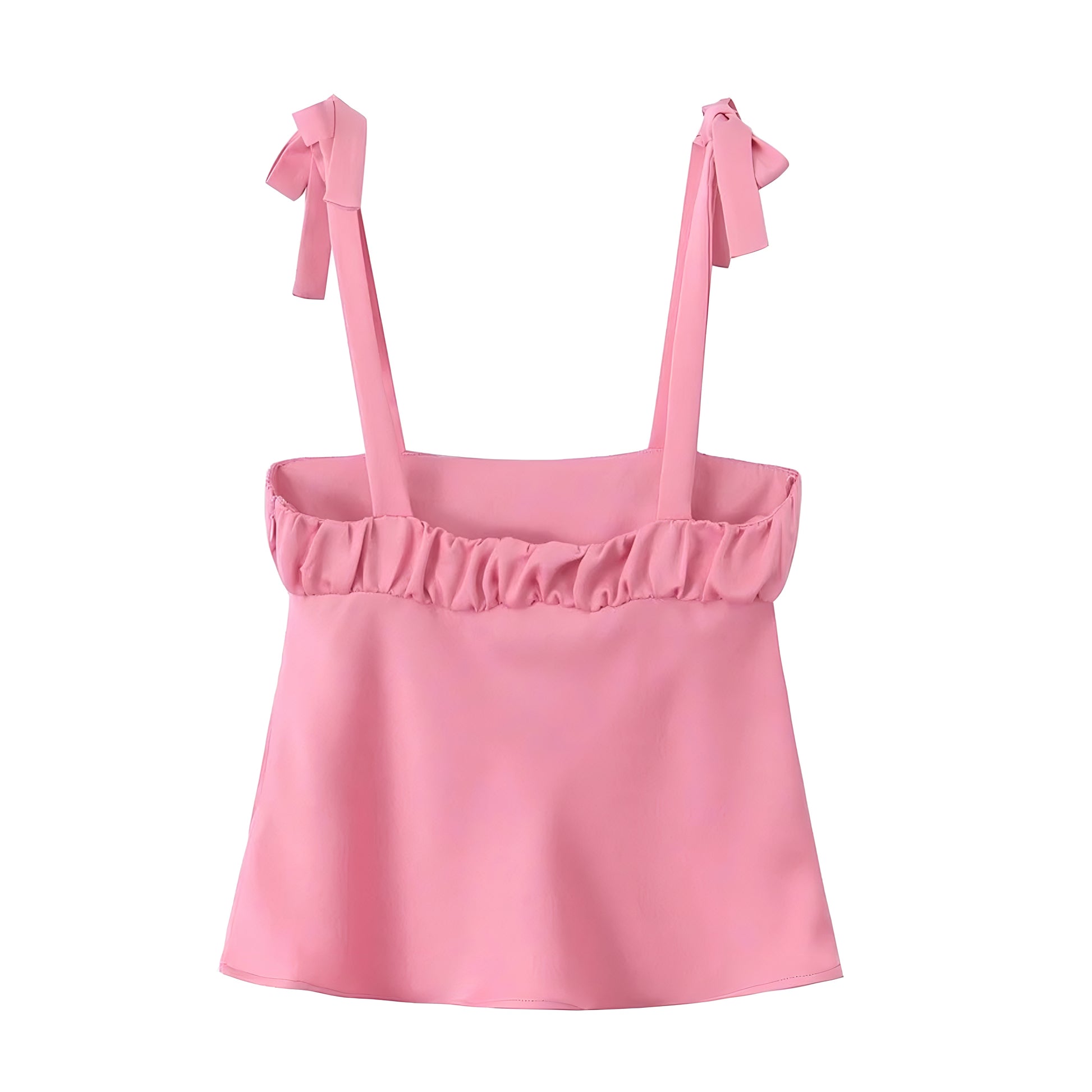 Light Pink Slim Fit Ruched Spaghetti Strap Camisole Tank Top Blouse Dazey Hill Light Pink Slim Fit Ruched Spaghetti Strap Camisole Tank Top Blouse Dazey Hill