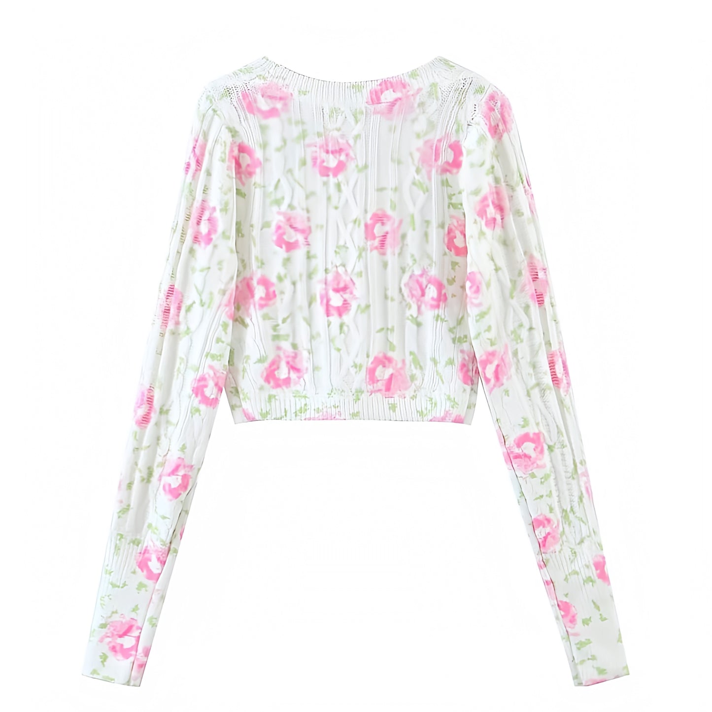 floral-print-pink-and-white-multi-color-flower-patterned-v-neck-cable-knit-crochet-long-sleeve-button-down-crop-cardigan-sweater-sweatshirt-coat-cotton-pastel-spring-2024-summer-chic-trendy-women-ladies-elegant-semi-formal-classy-preppy-style-feminine-zara-revolve-loveshackfancy-urban-outfitters-brandy-melville