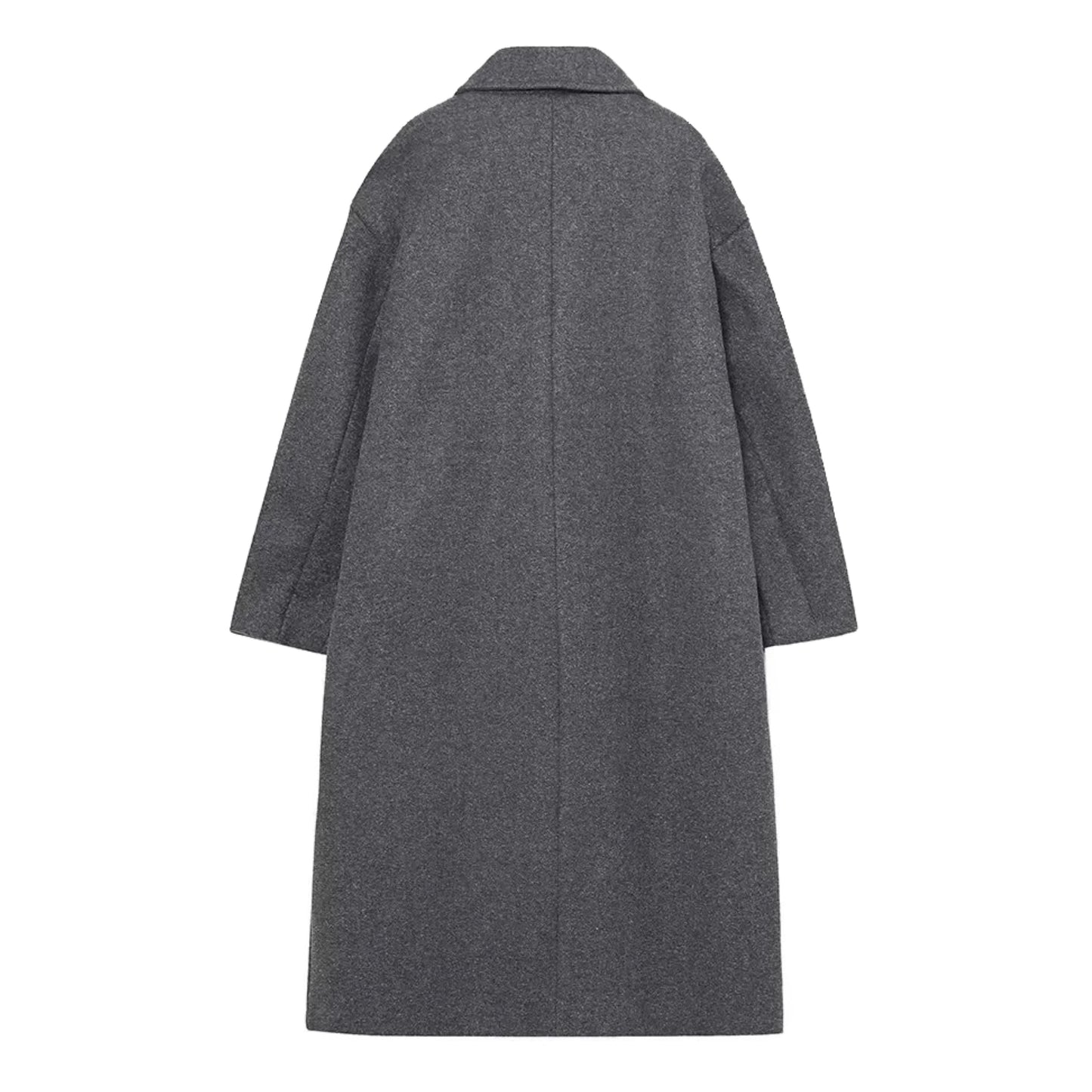 Dark Gray Woolen Oversized Trench Coat