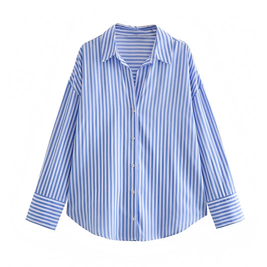 medium-light-blue-and-white-striped-pinstripe-seersucker-linen-cotton-long-sleeve-button-down-v-neck-cuffed-shirt-blouse-women-ladies-chic-trendy-spring-2024-summer-elegant-classy-semi-formal-feminine-casual-preppy-coastal-granddaughter-nautical-seaside-beach-wear-vacation-tops-stockholm-style-zara-revolve-dupe