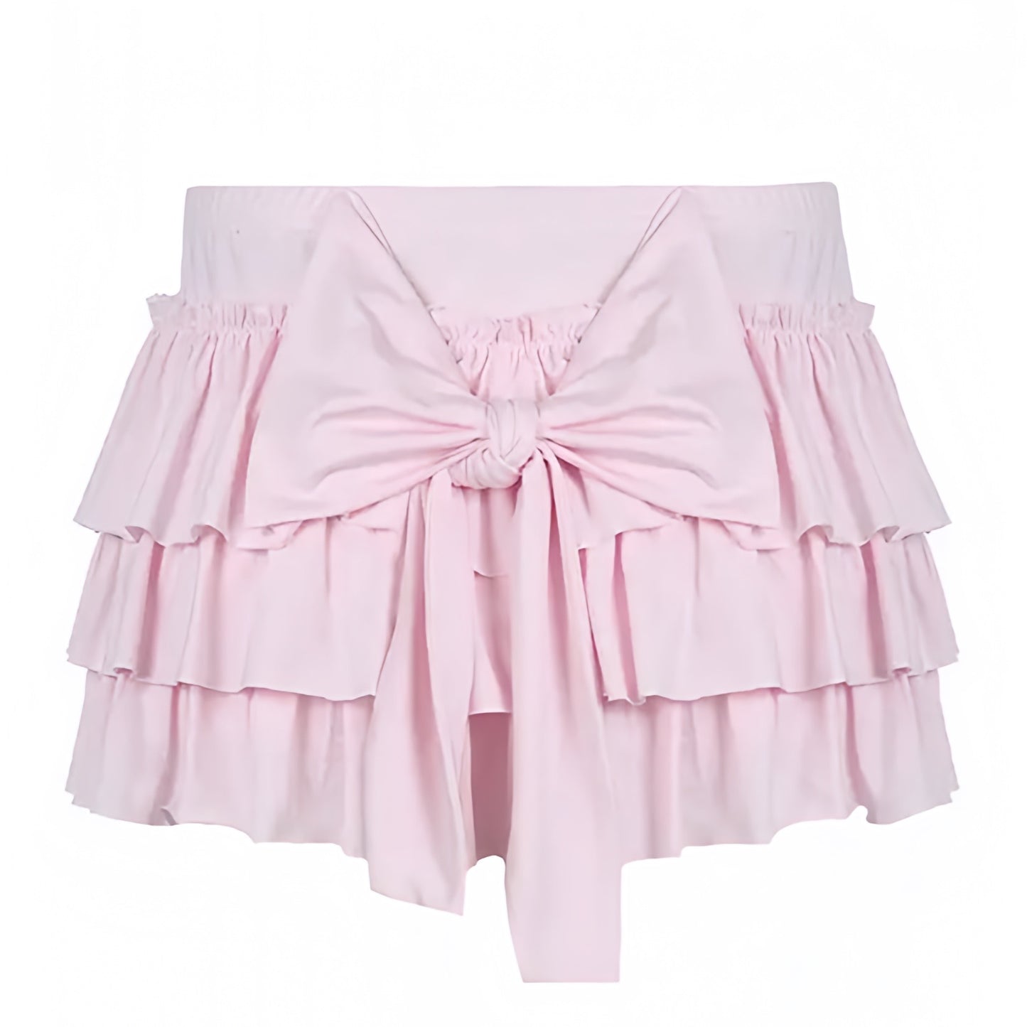 light-pink-bow-layered-ruffle-trim-spandex-low-rise-waisted-fitted-waist-flowy-tutu-tullie-micro-short-mini-skirt-skort-women-ladies-chic-trendy-spring-2024-summer-casual-athleisure-yoga-pilates-princess-coquette-dollette-ballet-core-preppy-feminine-y2k