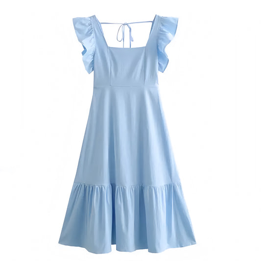 light-blue-slim-fit-bodycon-ruffle-trim-square-neckline-short-puff-sleeve-backless-open-back-tiered-linen-flowy-boho-bohemian-long-midi-maxi-dress-evening-gown-women-ladies-teens-tweens-chic-trendy-spring-2024-summer-elegant-casual-semi-formal-feminine-classy-classic-preppy-style-prom-homecoming-hoco-party-wedding-guest-graduation-tropical-vacation-beach-wear-coastal-granddaughter-grandmillennial-sundress-revolve-altard-state-zara-princess-polly-lulus-ohpolly-dupe