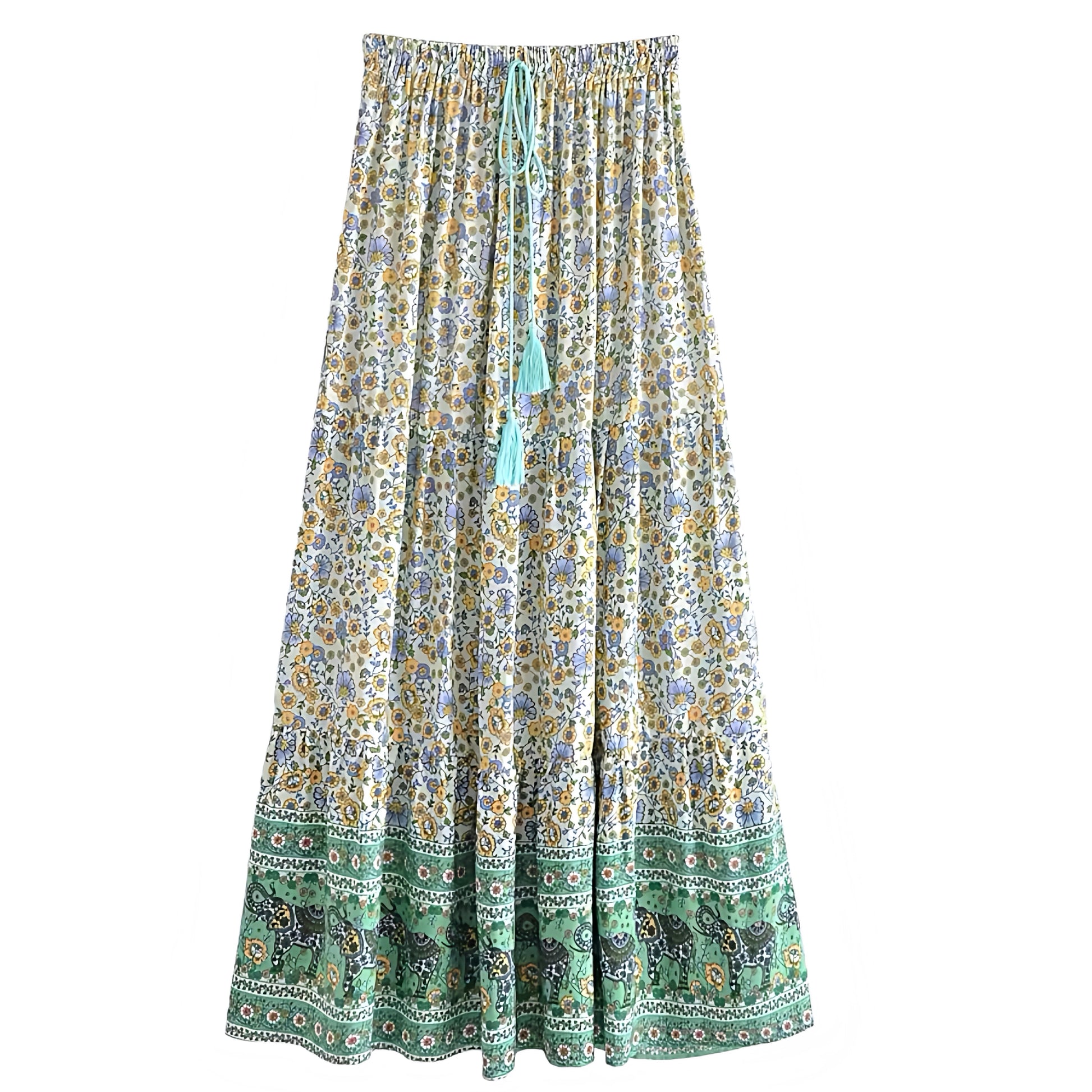 floral-print-green-white-yellow-multicolor-flower-geometric-striped-patterned-slim-fit-low-mid-rise-waisted-draw-string-fitted-waist-tiered-linen-flowy-boho-bohemian-hippie-midi-long-maxi-skirt-women-ladies-chic-trendy-spring-2025-summer-casual-feminine-semi-formal-preppy-style-tropical-vacation-beach-wear-australia-international-shipping