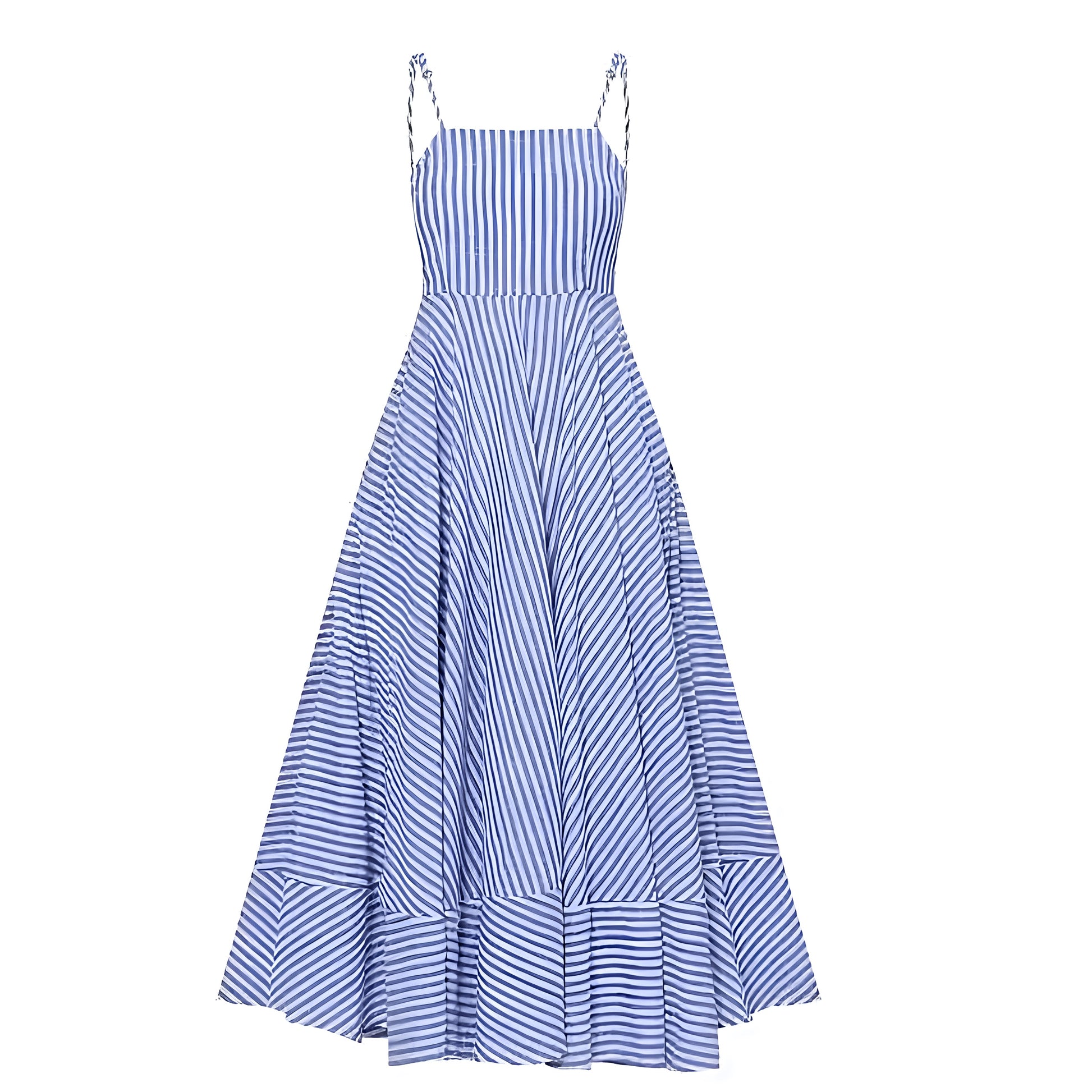 Blue & White Striped Seersucker Spaghetti Strap Drop Waist Maxi Dress Dazey Hill Blue & White Striped Seersucker Spaghetti Strap Drop Waist Maxi Dress Dazey Hill
