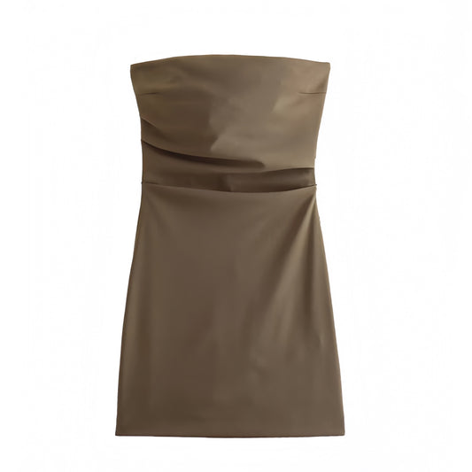 chocolate-medium-light-brown-ruched-bodycon-strapless-slip-short-mini-dress-women-ladies-chic-trendy-spring-2024-summer-elgant-casual-classy-formal-cocktail-party-date-night-out-club-wear-vacation-sundress-office-siren-90s-minimalist-zara-revolve-aritzia-dupe