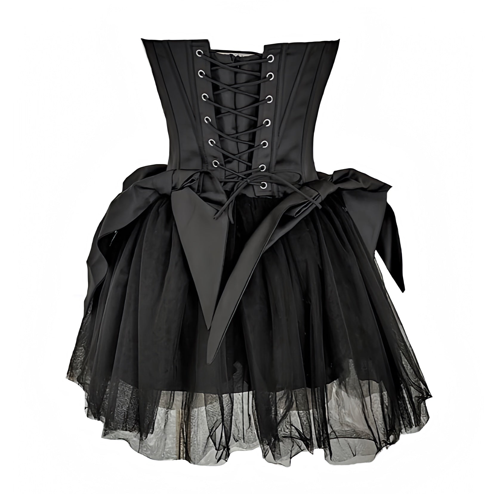Ladies Black Satin Bow Slim Fit Corset Strapless Drop Waist Mini Dress Dazey Hill Ladies Black Satin Bow Slim Fit Corset Strapless Drop Waist Mini Dress Dazey Hill