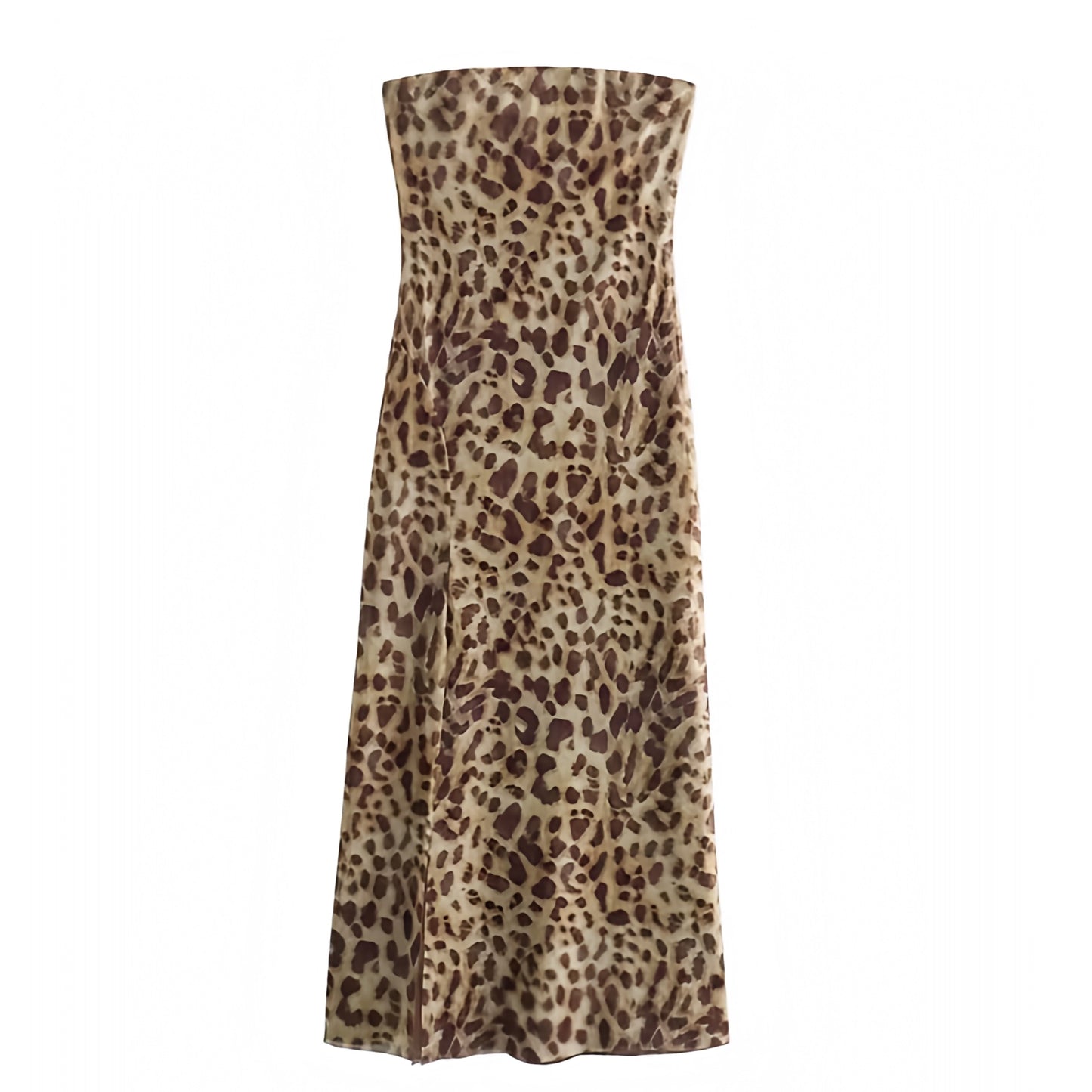 leopard-cheetah-animal-print-patterned-brown-black-multi-color-slim-fit-bodycon-silhouette-strapless-sleeveless-bandeau-tube-midi-long-maxi-slip-dress-with-slit-evening-gown-women-ladies-teens-tweens-chic-trendy-spring-2024-summer-elegant-casual-semi-formal-classy-feminine-preppy-y2k-cocktail-party-club-wear-night-out-tropical-exotic-european-vacation-sundress-stockholm-style-90s-minimalist-office-dresses-zara-revolve-aritzia-reformation-free-people-princess-polly-dupe