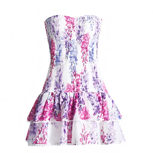 floral-print-purple-pink-blue-white-multi-color-flower-patterned-slim-bodycon-embroidered-layered-ruffle-trim-smocked-shirred-bodice-drop-waist-fit-and-flare-sweetheart-neckline-strapless-bandeau-sleeveless-tiered-flowy-boho-bohemian-short-mini-dress-couture-women-ladies-teens-tweens-chic-trendy-spring-2024-summer-elegant-semi-formal-casual-feminine-preppy-style-prom-gala-homecoming-hoco-party-tropical-european-sundress-charo-ruiz-zimmerman-altard-state-loveshackfancy-dupe