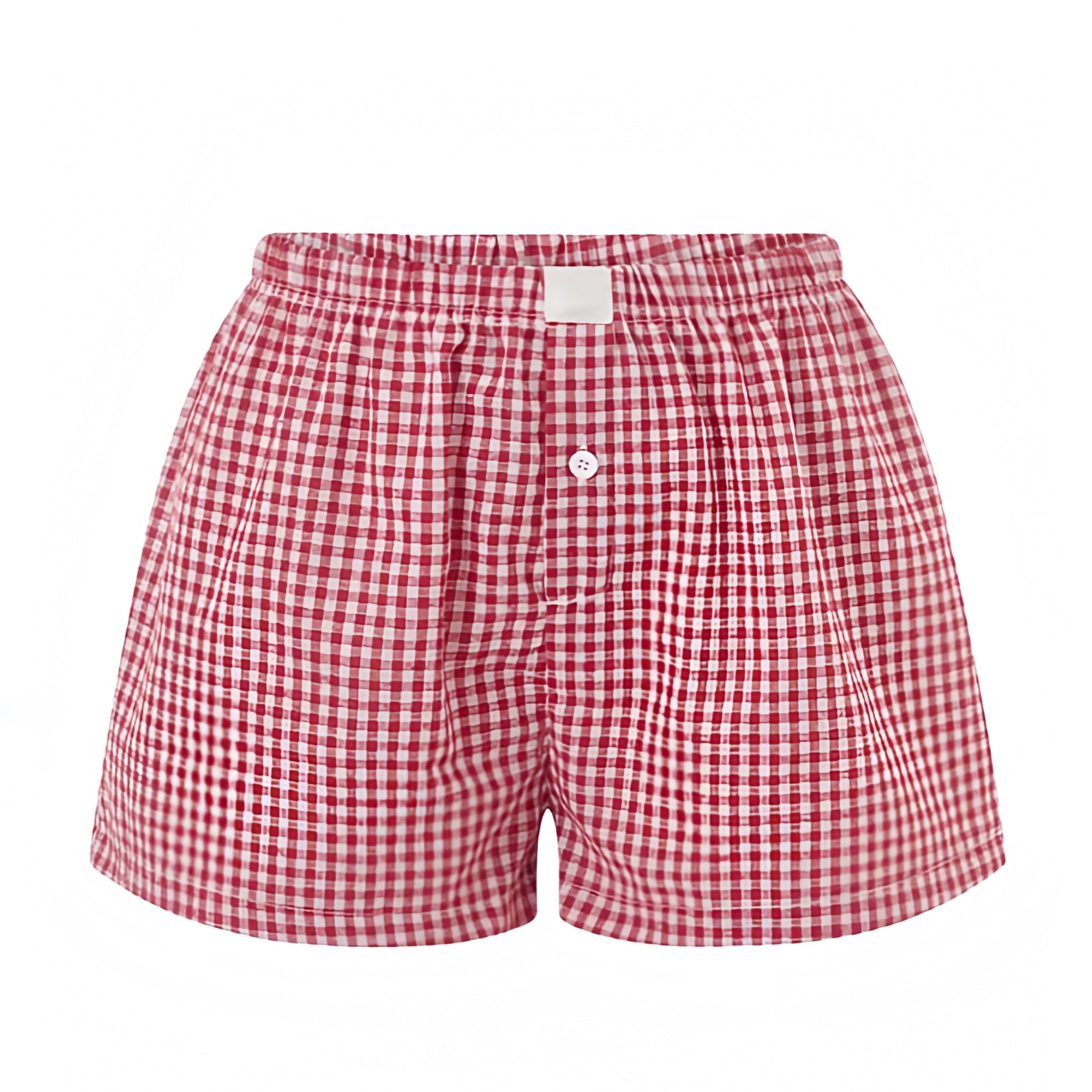 red-and-white-gingham-checkered-plaid-striped-patterned-linen-cotton-light-weight-mid-low-rise-waisted-button-down-fitted-waist-sweat-short-mini-shorts-comfy-cozy-lounge-attire-women-ladies-chic-trendy-spring-2024-summer-casual-feminine-beach-wear-preppy-style-brandy-melville