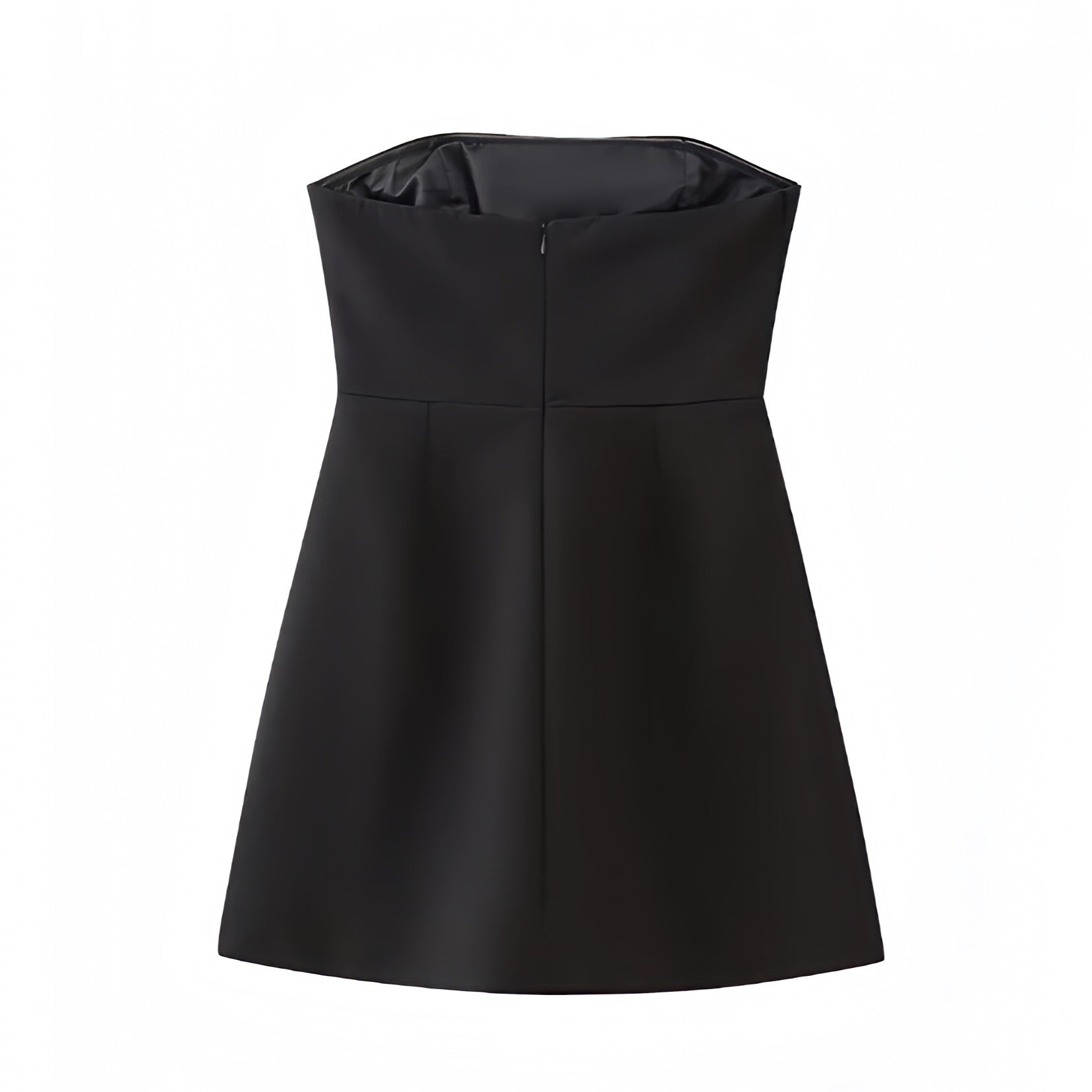 Women's Black Bodycon Pleated Strapless Drop Waist Mini Dress | 2024 Dazey Hill Women's Black Bodycon Pleated Strapless Drop Waist Mini Dress | 2024 Dazey Hill