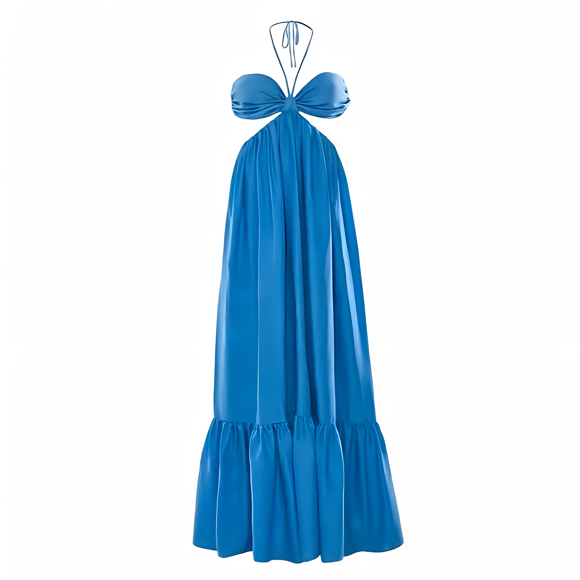 Women's Sea Blue Cut Out Spaghetti Strap Halter Backless Maxi Dress Dazey Hill Women's Sea Blue Cut Out Spaghetti Strap Halter Backless Maxi Dress Dazey Hill