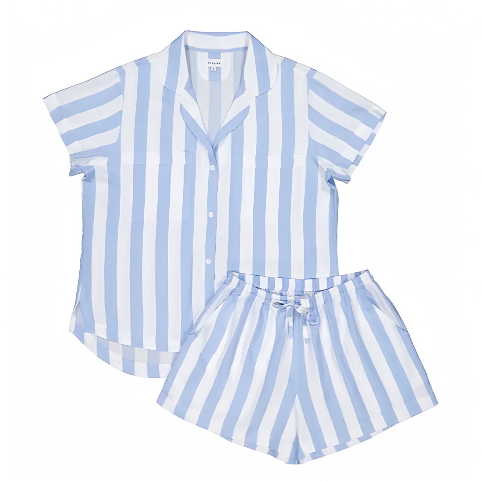 light-blue-and-white-striped-seersucker-patterned-cotton-linen-button-down-short-sleeve-tee-shirt-shorts-pajama-set-pjs-lounge-wear-comfortable-cozy-women-ladies-chic-trendy-spring-2024-summer-elegant-casual-feminine-preppy-style-coastal-granddaughter-roller-rabbit-serena-lily-hill-house-eberjey
