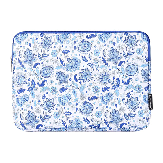 Blue Floral Doily Print Makeup Bag