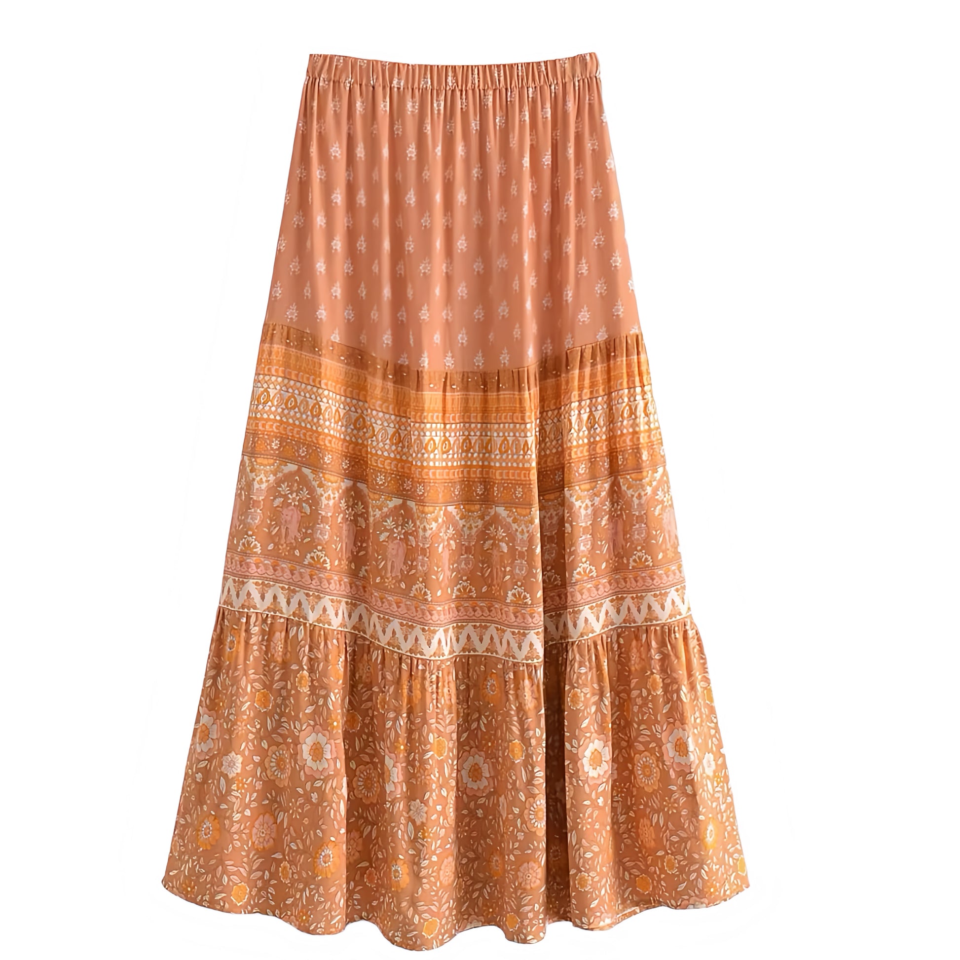 floral-print-orange-multicolor-flower-geometric-striped-patterned-slim-fit-low-mid-rise-waisted-draw-string-fitted-waist-tiered-linen-flowy-boho-bohemian-hippie-midi-long-maxi-skirt-women-ladies-chic-trendy-spring-2025-summer-casual-feminine-semi-formal-preppy-style-tropical-vacation-beach-wear-australia-international-shipping