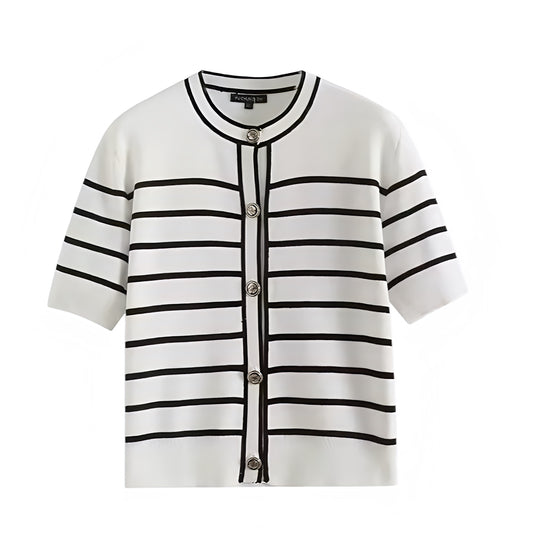 white-and-black-striped-pinstripe-seersucker-knit-cotton-soft-woolen-cashmere-knitted-gold-silver-button-down-round-neckline-o-neck-short-sleeve-cropped-cardigan-sweater-blouse-top-shirt-jacket-knitwear-jumper-coat-cozy-warm-women-ladies-teens-unisex-girls-fall-2024-autumn-winter-2025-chic-trendy-casual-semi-formal-feminine-cute-elegant-classy-classic-old-money-parisian-stockholm-style-scandinavian-scandi-high-street-wear-modest-preppy-zara-revolve-aritzia-dupe