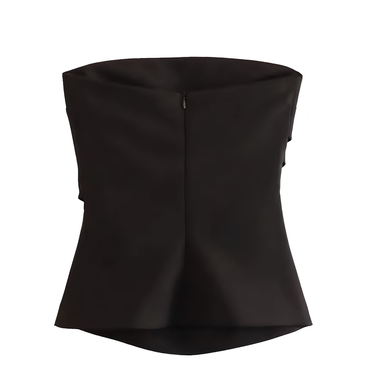 Black Bodycon Ruched Strapless Tube Top