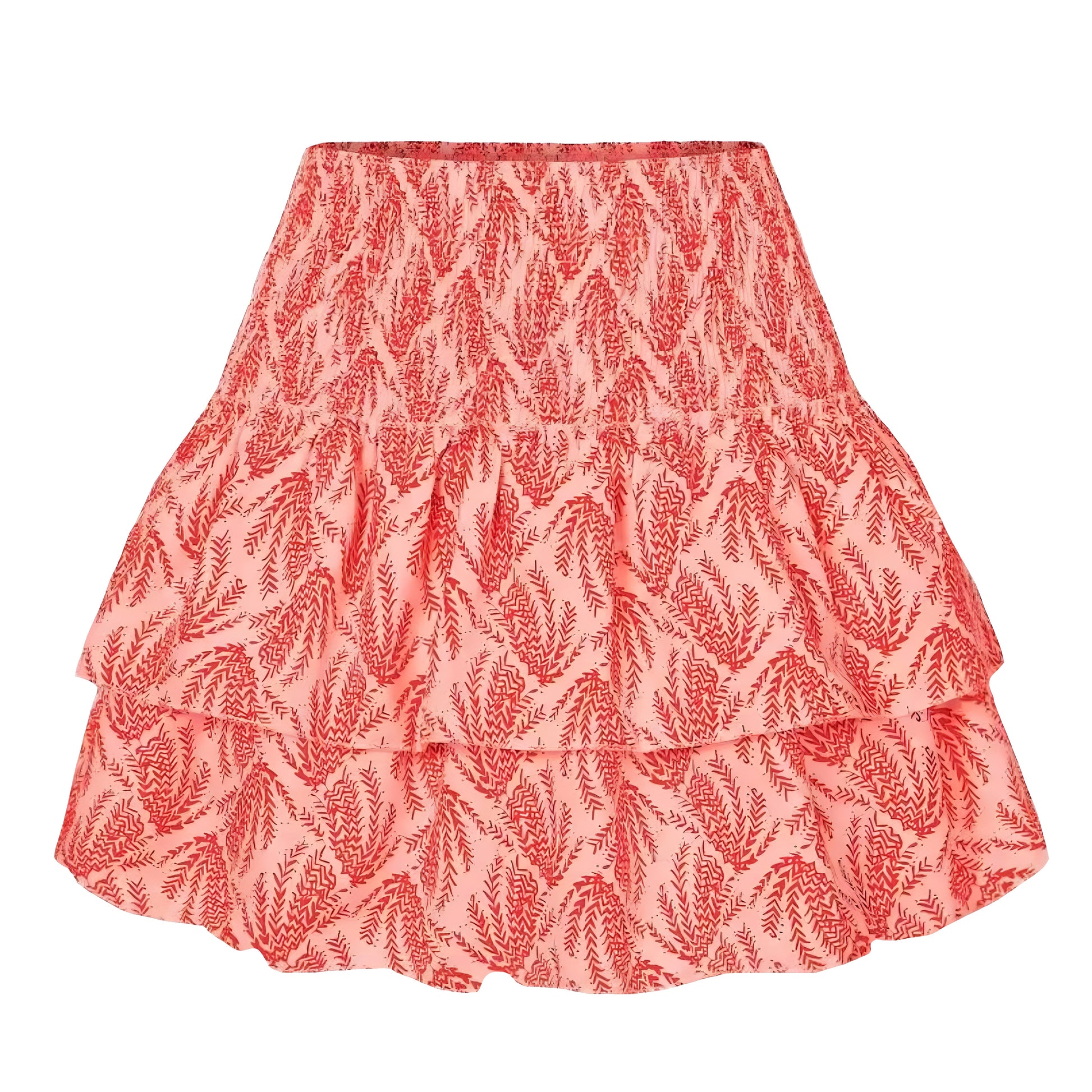 orange-multi-color-floral-patterned-layered-ruffle-smocked-fitted-waist-tiered-shirred-bodice-mid-high-rise-waisted-flowy-boho-tullie-tutu-mini-skirt-skort-women-ladies-chic-trendy-spring-2024-summer-casual-feminine-preppy-style-party-tropical-vacation-beach-wear-zara-altard-state-revolve-garage-pacsun