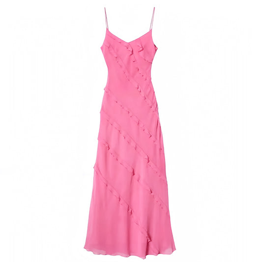 hot-light-pink-slim-fit-bodycon-silhouette-layered-ruffle-trim-v-neckline-spaghetti-strap-sleeveless-backless-open-back-tiered-linen-flowy-boho-bohemian-midi-long-maxi-dress-evening-gown-women-ladies-teens-tweens-chic-trendy-spring-2024-summer-elegant-casual-semi-formal-feminine-preppy-style-prom-homecoming-hoco-dance-party-wedding-guest-graduation-beach-vacation-sundress-dresses-revolve-loveshackfancy-altard-state-reformation-lulus-oh-polly-dupe
