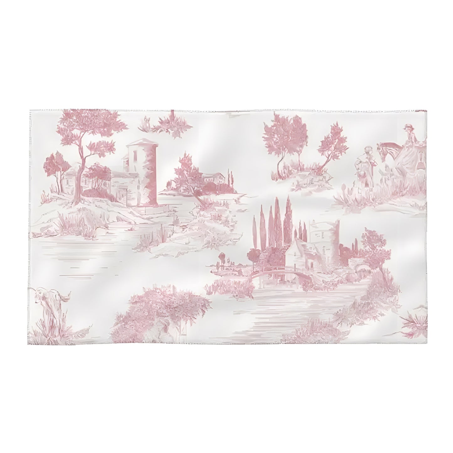 Light Pink French Print Cotton Beach Towel