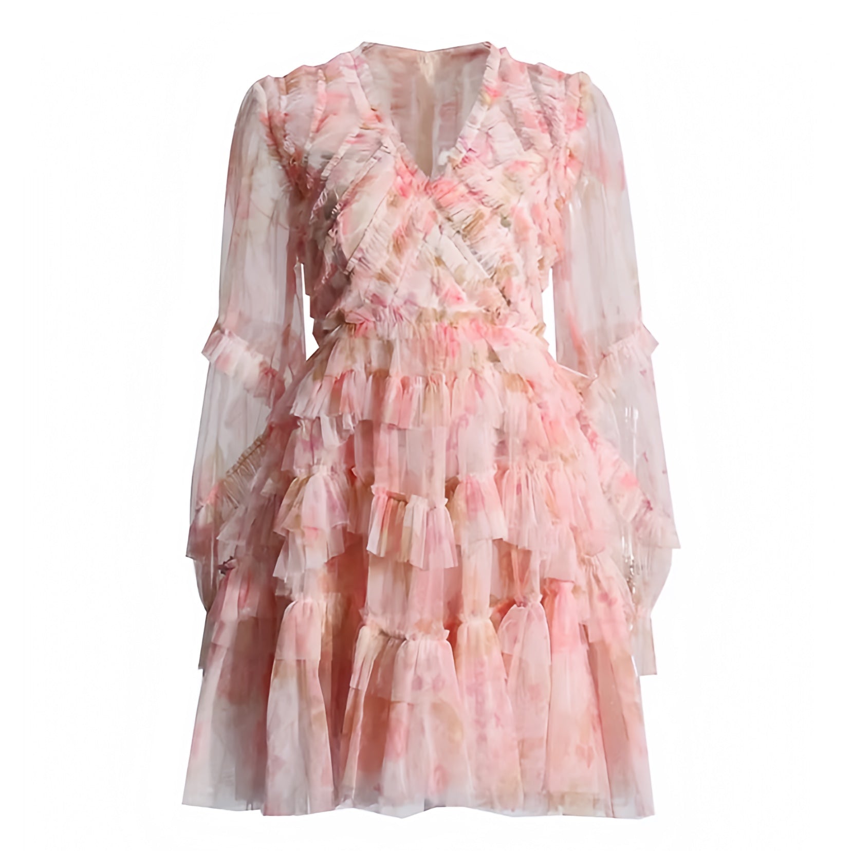 light-pink-multi-color-floral-patterned-layered-ruffle-trim-feathered-slim-fit-bodycon-fitted-bodice-drop-waist-v-neck-mesh-translucent-long-sleeve-mini-short-dress-ball-gown-couture-women-ladies-chic-trendy-spring-2024-summer-elegant-semi-formal-casual-classy-feminine-gala-prom-debutante-wedding-guest-party-preppy-style-beach-vacation-sundress-altard-state-zimmerman-revolve-loveshackfancy-fillyboo-reformation-dupe