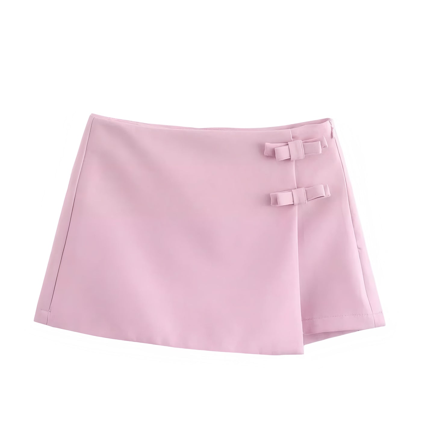 Light Pink Bow Low-Rise Mini Pencil Skort