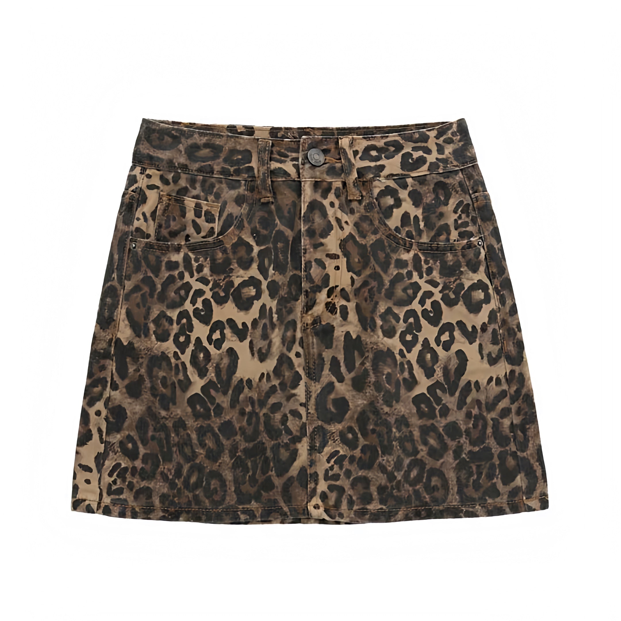 Cheetah skirt denim hotsell