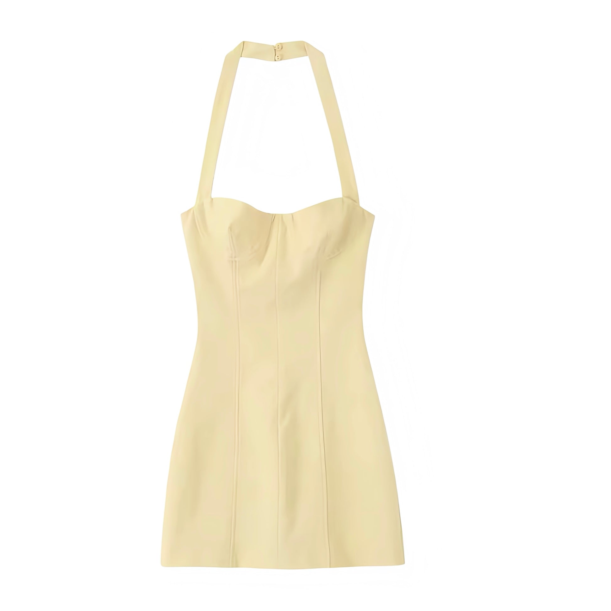 Light Yellow Slim Fit Bodycon Cut-Out Strapless Sleeveless Mini Dress Dazey Hill Light Yellow Slim Fit Bodycon Cut-Out Strapless Sleeveless Mini Dress Dazey Hill