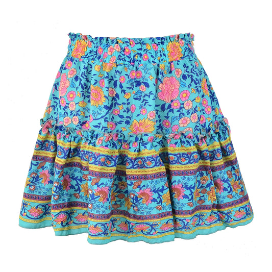floral-print-blue-pink-orange-yellow-multi-color-flower-patterned-ruffle-trim-smocked-fitted-waist-tiered-mid-high-rise-waisted-flowy-boho-tullie-short-mini-skirt-skort-women-ladies-chic-trendy-spring-2024-summer-casual-feminine-preppy-style-party-tropical-hawaiian-vacation-beach-wear-zara-altard-state-revolve-garage-pacsun