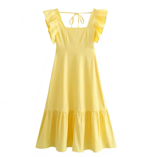 yellow-slim-fit-bodycon-ruffle-trim-square-neckline-short-puff-sleeve-backless-open-back-tiered-linen-flowy-boho-bohemian-long-midi-maxi-dress-evening-gown-women-ladies-teens-tweens-chic-trendy-spring-2024-summer-elegant-casual-semi-formal-feminine-classy-classic-preppy-style-prom-homecoming-hoco-party-wedding-guest-graduation-tropical-vacation-beach-wear-sundress-revolve-altard-state-zara-princess-polly-lulus-ohpolly-dupe