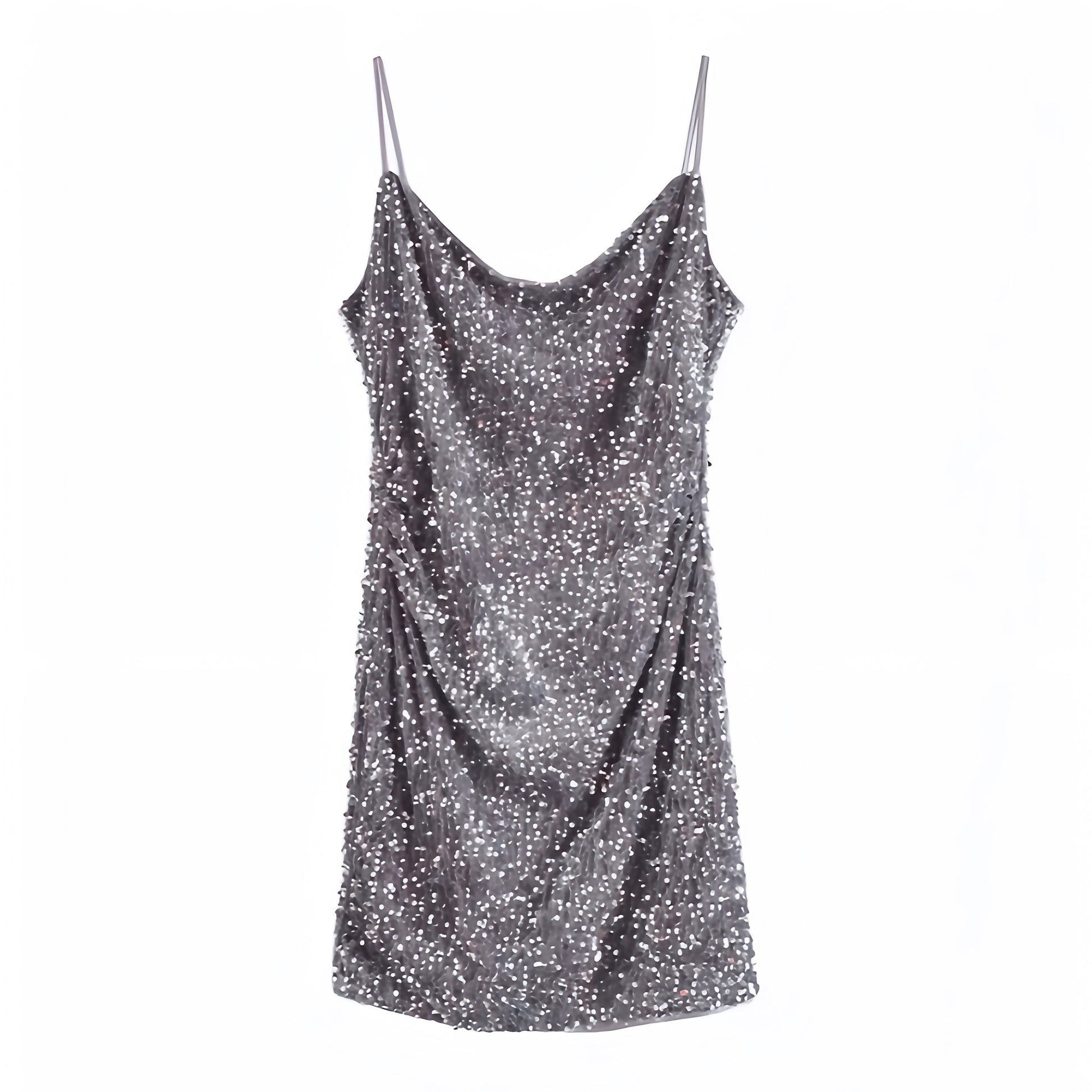 dark-gray-grey-silver-sequined-glitter-sparkle-shimmer-spaghetti-strap-scoop-neck-bodycon-ruched-slip-sleeveless-short-mini-dress-women-ladies-chic-trendy-spring-2024-summer-elegant-formal-classy-gala-evening-party-prom-date-night-out-sexy-cocktail-club-wear-stockholm-style-zara-revolve-aritzia-princess-polly-dupe