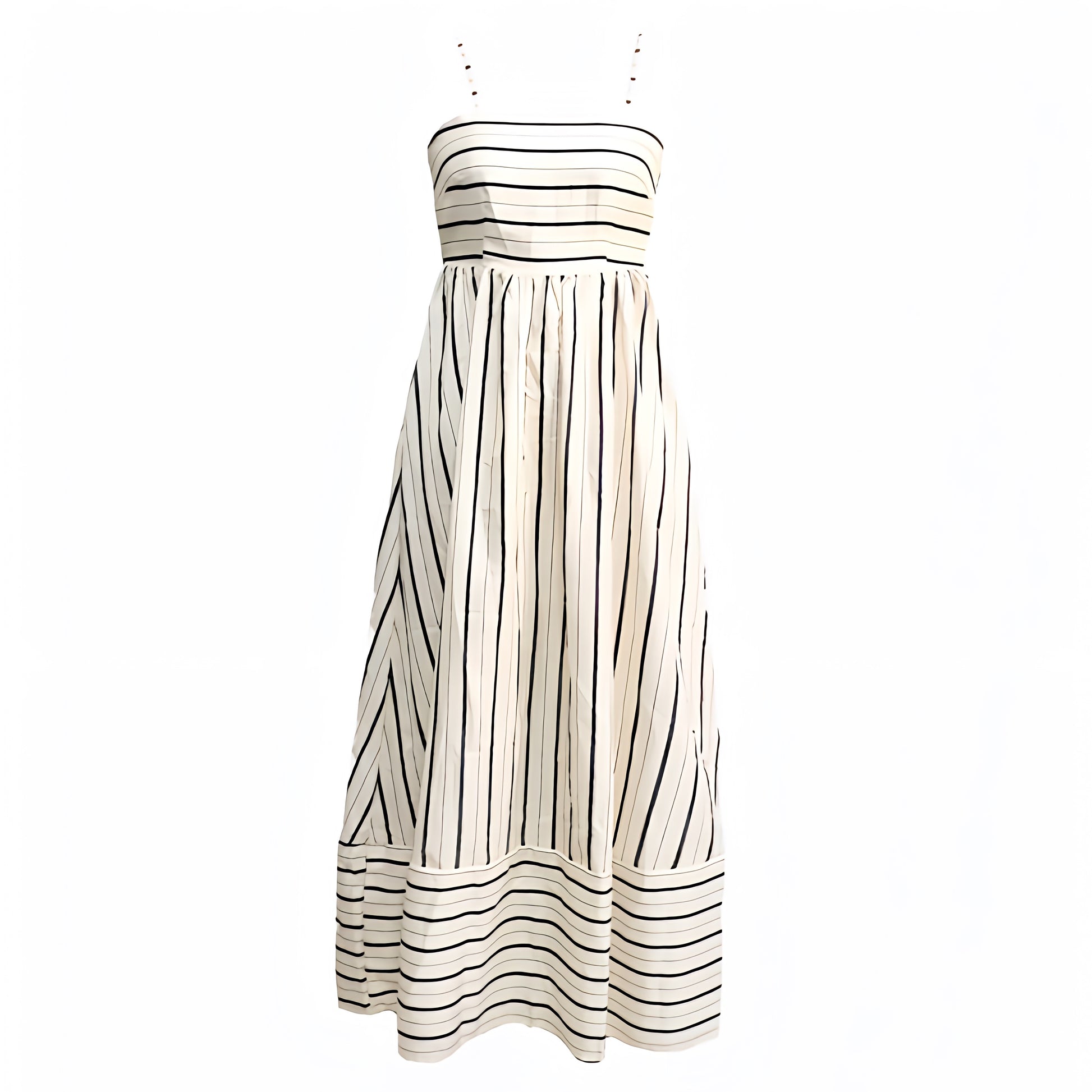 ivory-cream-white-and-black-striped-pinstripe-print-patterned-slim-fit-bodycon-fitted-waist-spaghetti-strap-sleeveless-flowy-linen-tiered-midi-long-maxi-dress-gown-spring-2024-summer-women-ladies-chic-trendy-elegant-casual-semi-formal-classy-feminine-preppy-style-european-vacation-beach-wear-sundress-zara-revolve