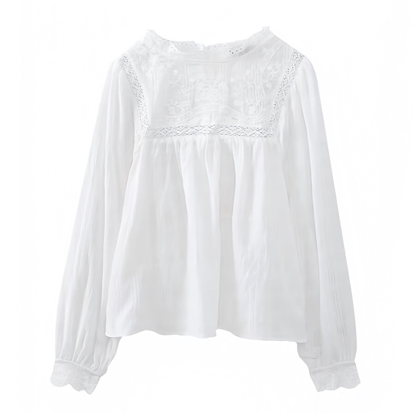 white-eyelet-lace-trim-embroidered-cut-out-button-down-round-neck-long-sleeve-loose-fit-linen-cotton-light-weight-boho-flowy-tiered-camisole-crop-top-blouse-shirt-women-ladies-chic-trendy-spring-2024-summer-elegant-casual-feminine-classy-preppy-style-european-tropical-vacation-beach-wear-zara-revolve