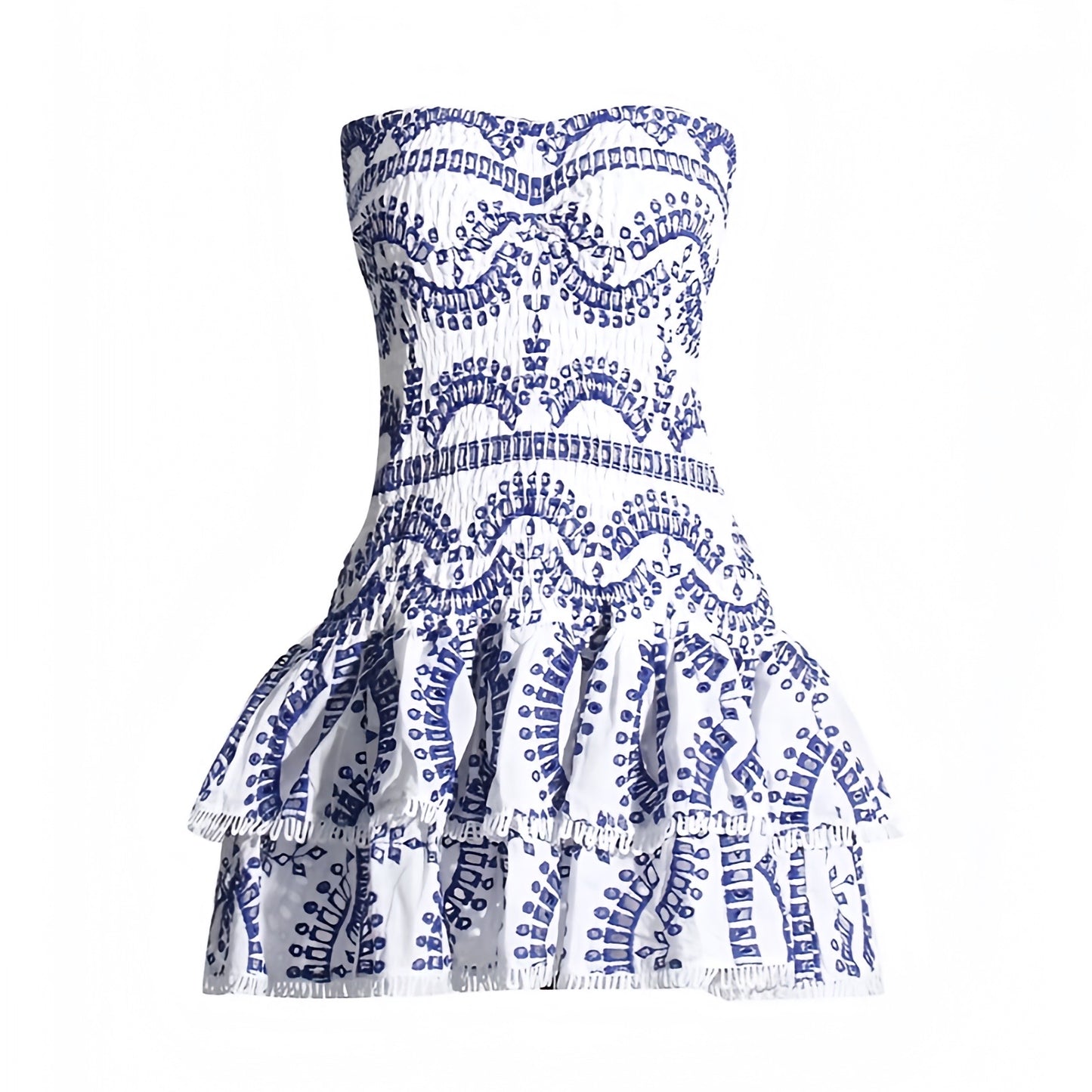 dark-blue-and-white-eyelet-embroidered-striped-scalloped-anglaise-patterned-layered-ruffle-slim-fit-bodycon-fitted-bodice-shirred-tiered-boho-drop-waist-strapless-smocked-sleeveless-bandeau-short-mini-dress-couture-women-ladies-chic-trendy-spring-2024-summer-elegant-semi-formal-casual-classy-feminine-prom-party-gala-debutante-preppy-style-coastal-granddaughter-tropical-greece-european-vacation-beach-wear-mamma-mia-sundress-revolve-charo-ruiz-loveshackfancy-zimmerman-altard-state-dupe